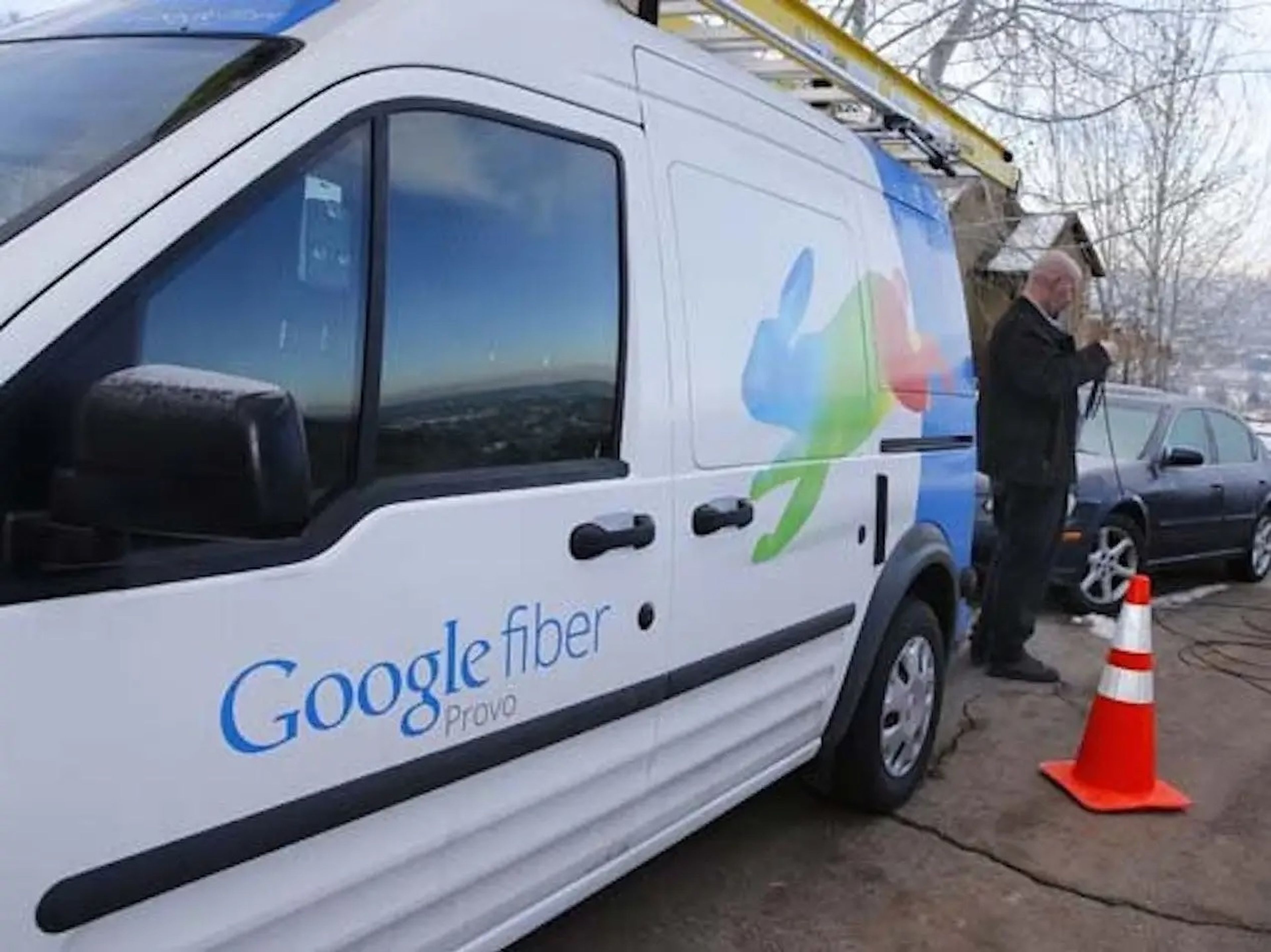 Camiones Google Fiber.