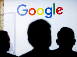 A Google logo next to the silhouettes of several people.