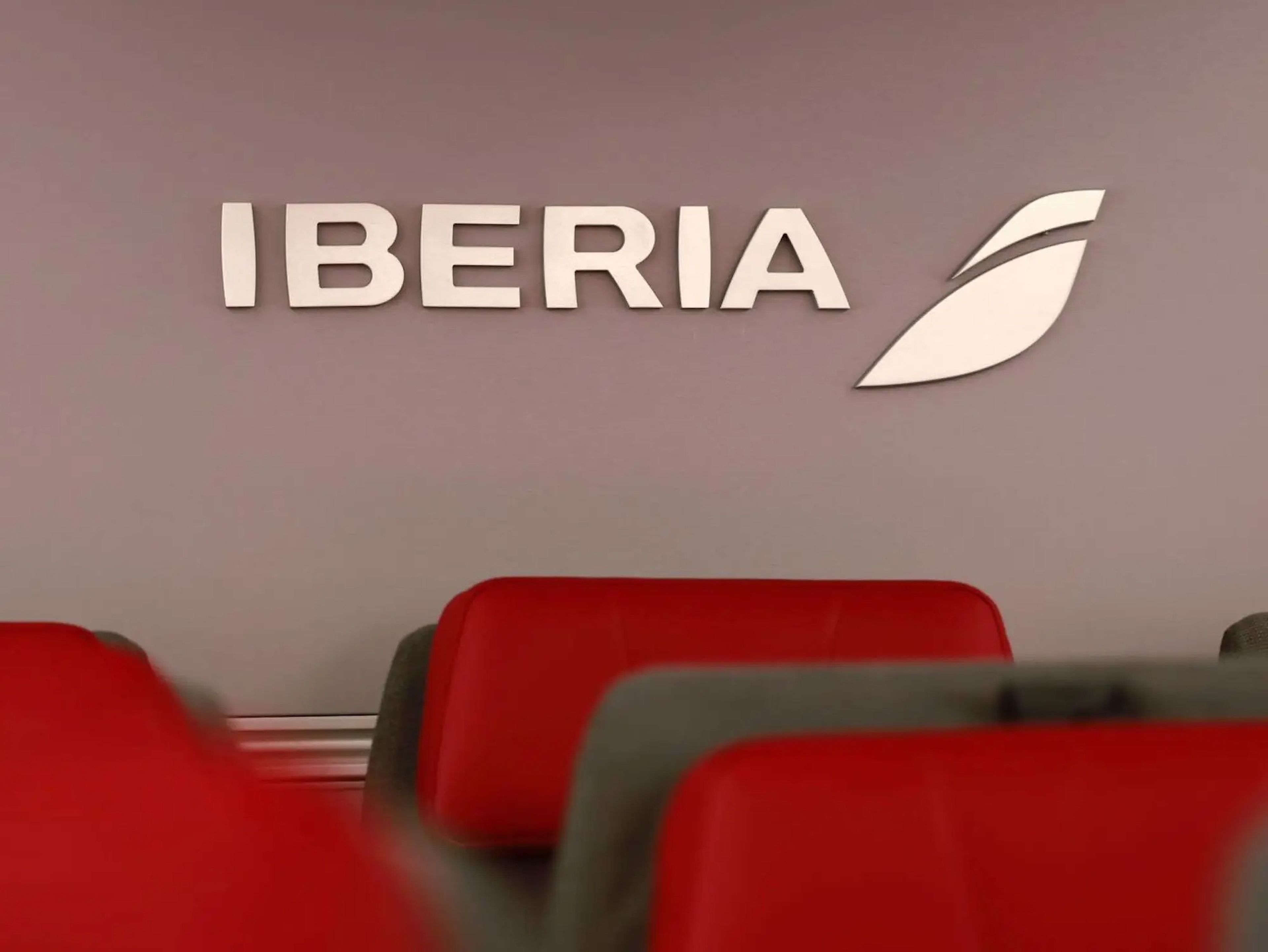 Inside Iberia's new A350-900 cabin.