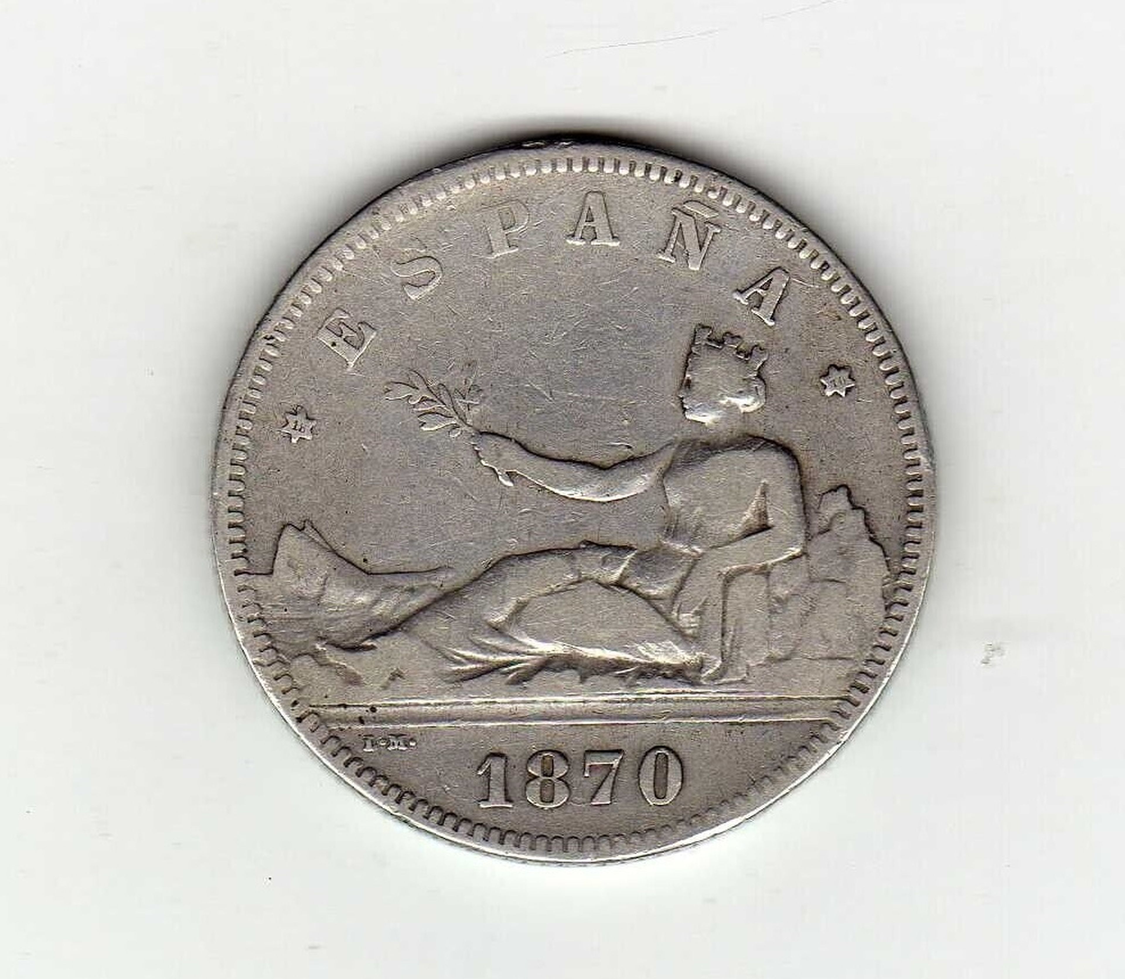 Moneda de 2 pesetas de 1870