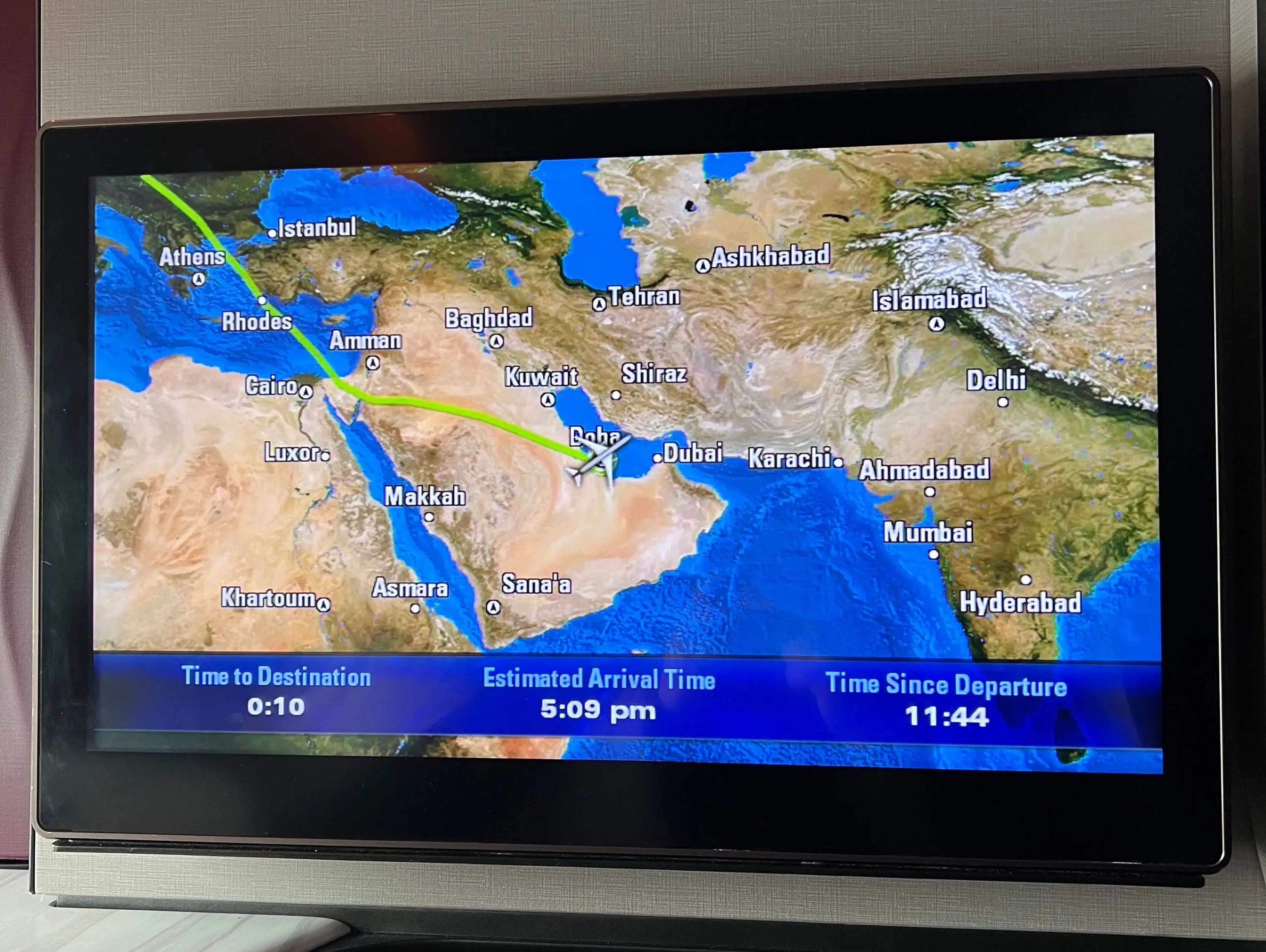 Onboard, the flight map was very detailed.