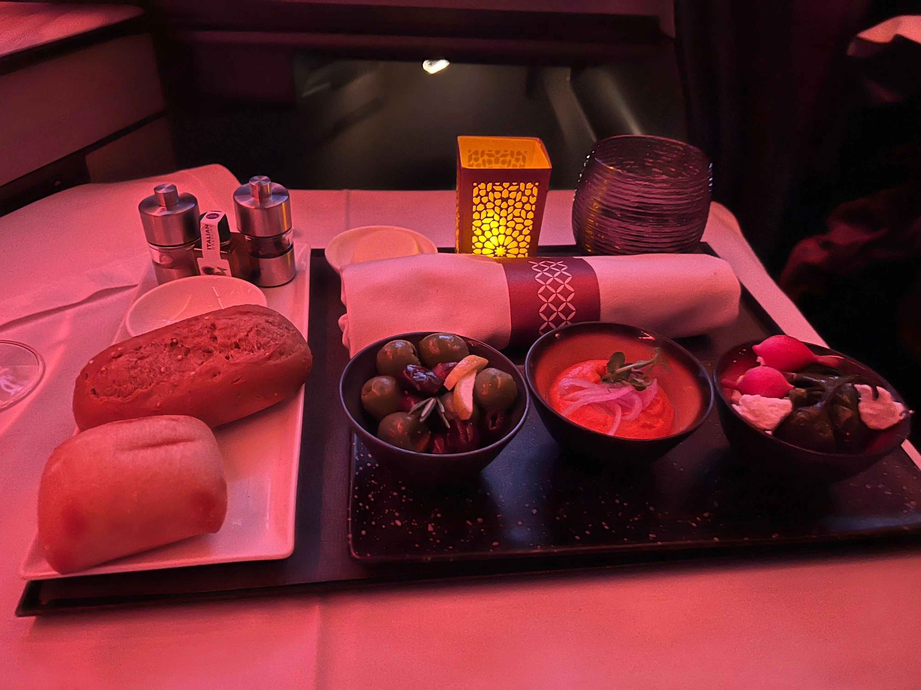 One of the appetizers offered on board.