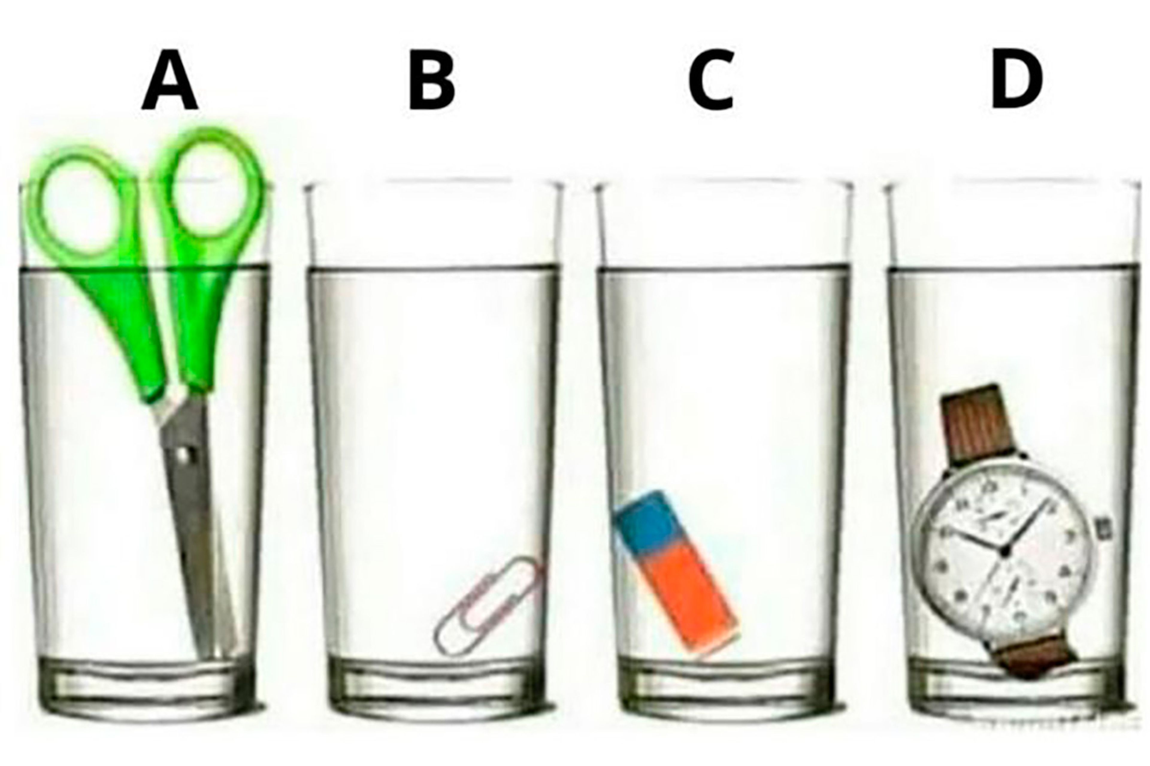 Reto visual qué vaso contiene más agua
