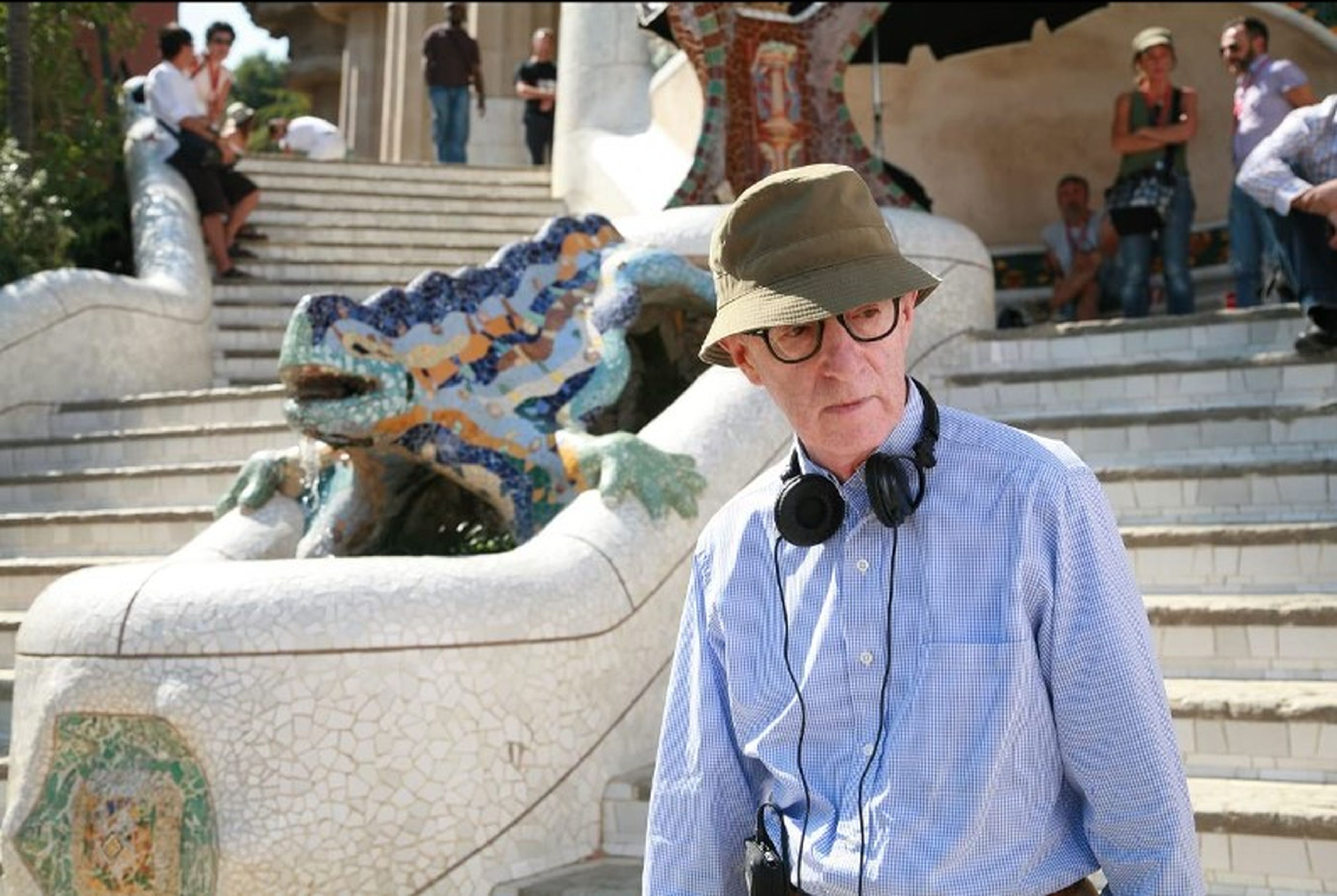 El director Woody Allen, durante el rodaje de 'Vicky Cristina Barcelona'.