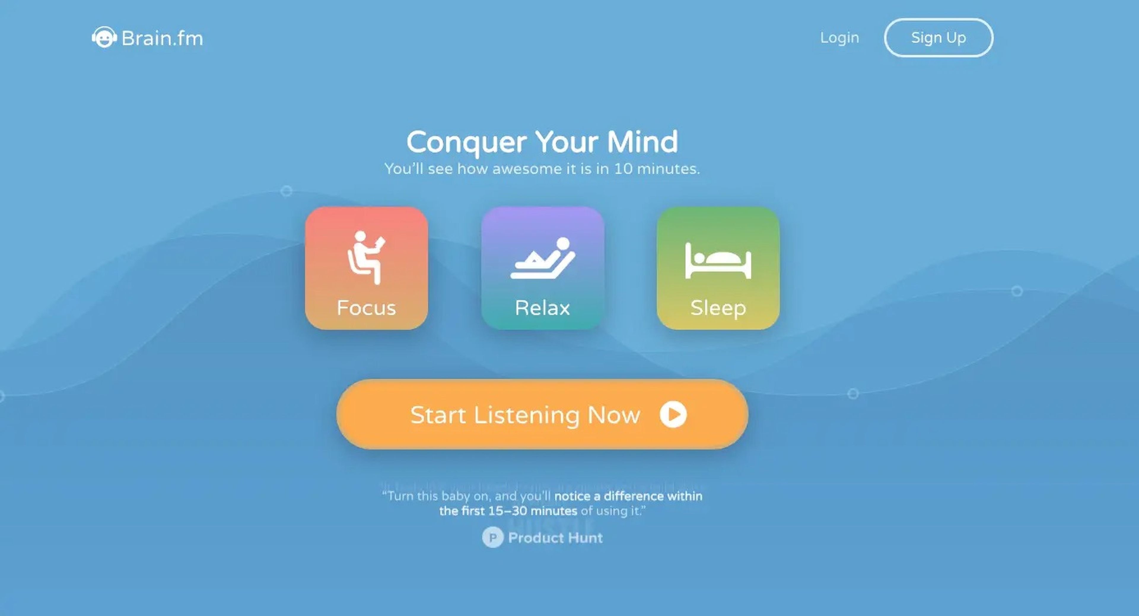 Brain.fm es un motor basado en inteligencia artificial que genera música para ayudar a los usuarios a relajarse y concentrarse.