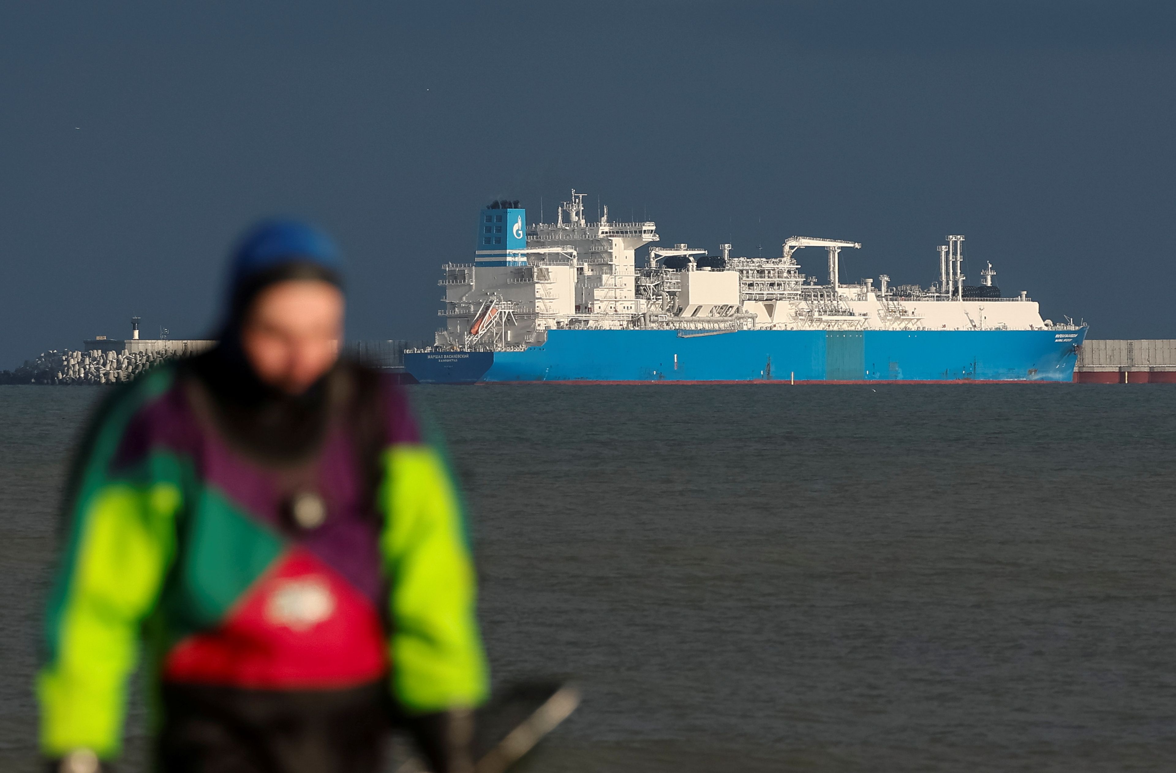 Un buque de Gazprom en el mar Báltico cerca de Kaliningrado.