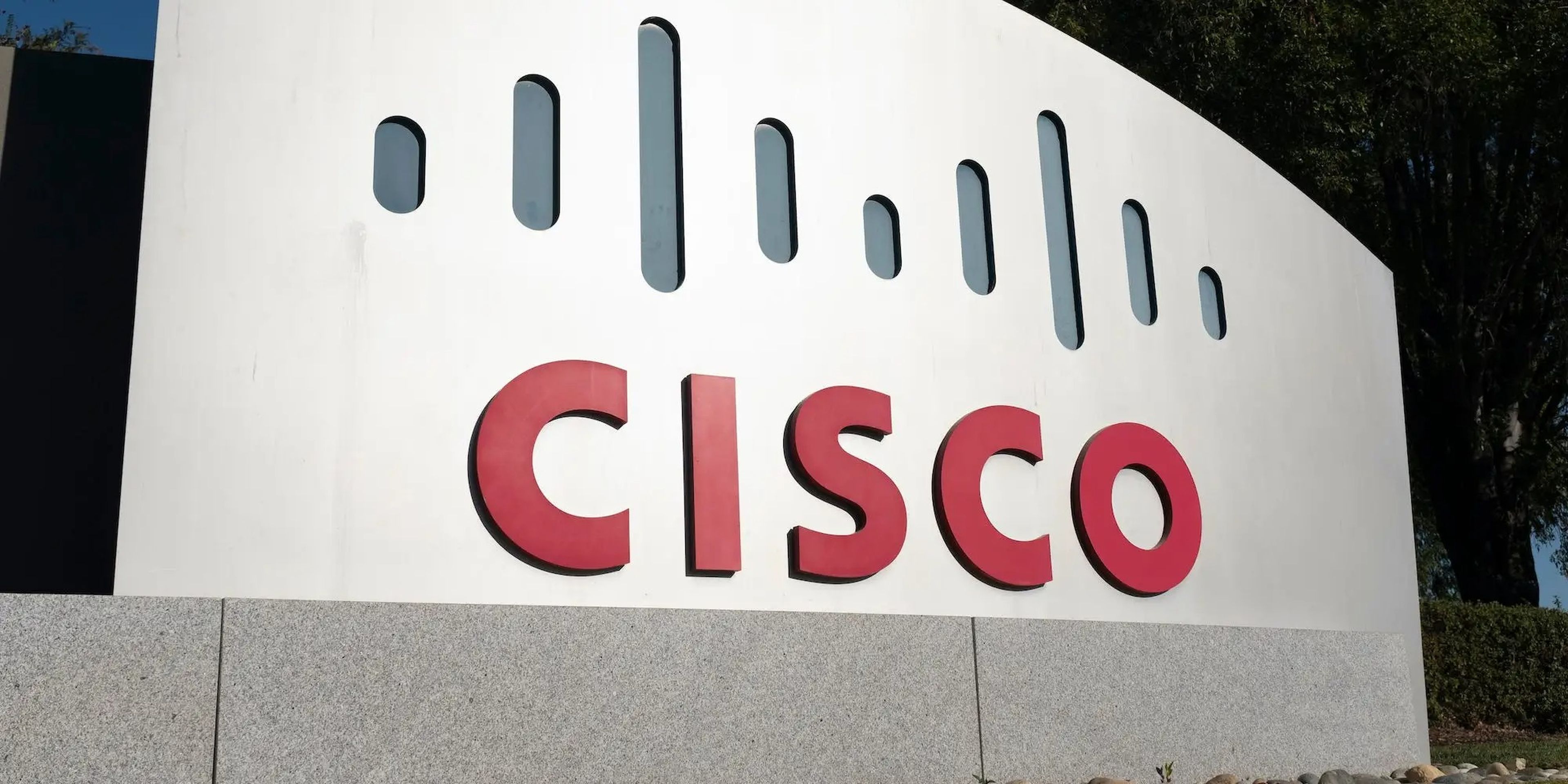 Cisco logo on a sign