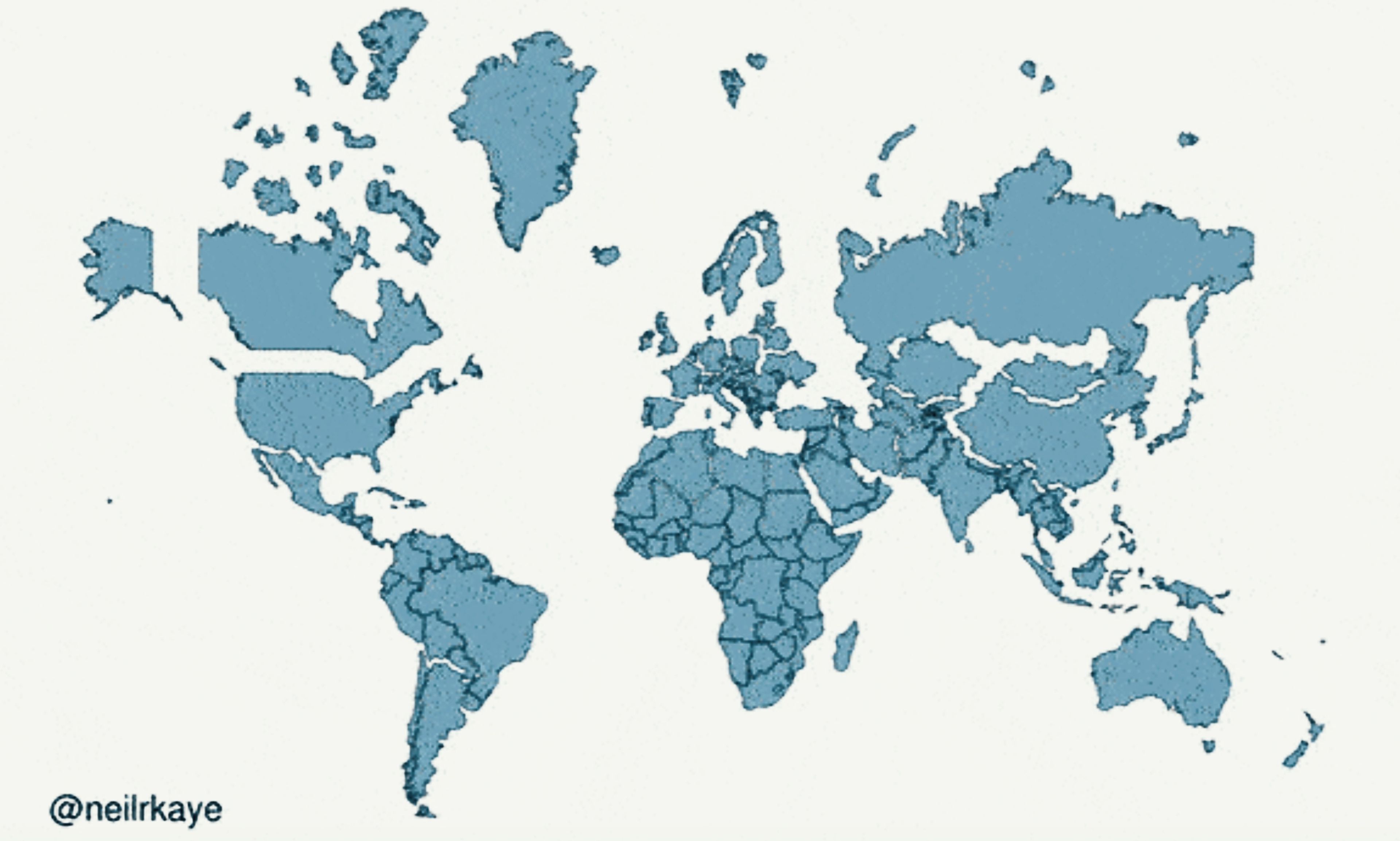 El mundo no es como te lo enseñaron de pequeño y este mapa es la prueba