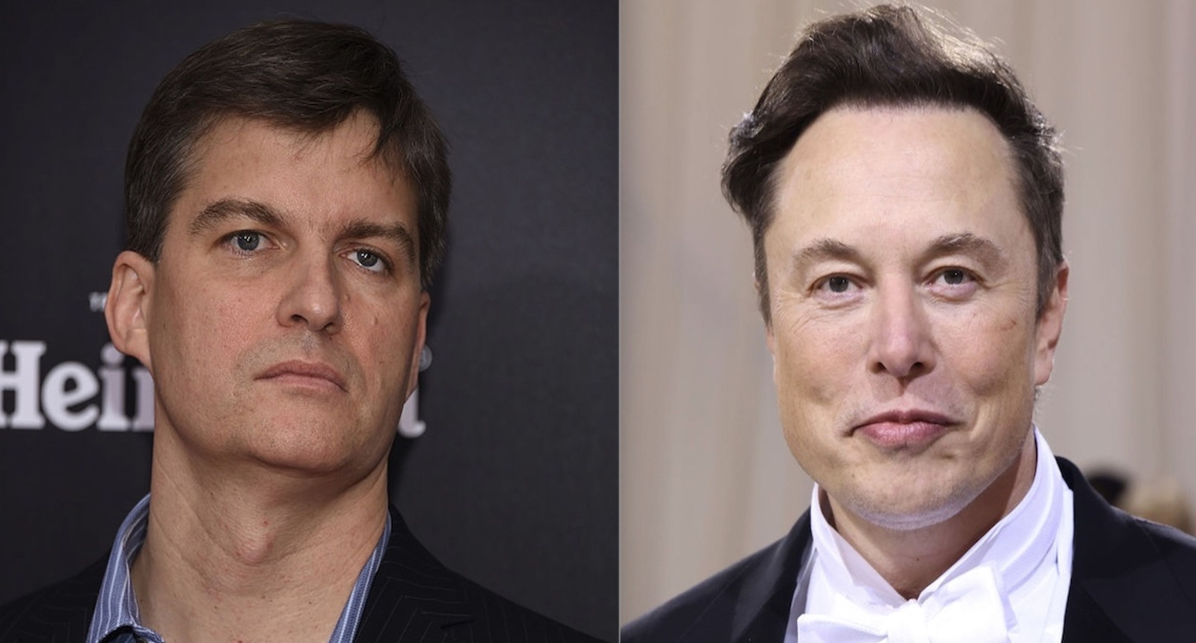 Michael burry, inversor (izquierda) y Elon Musk, CEO de Twitter y Tesla (derecha). 