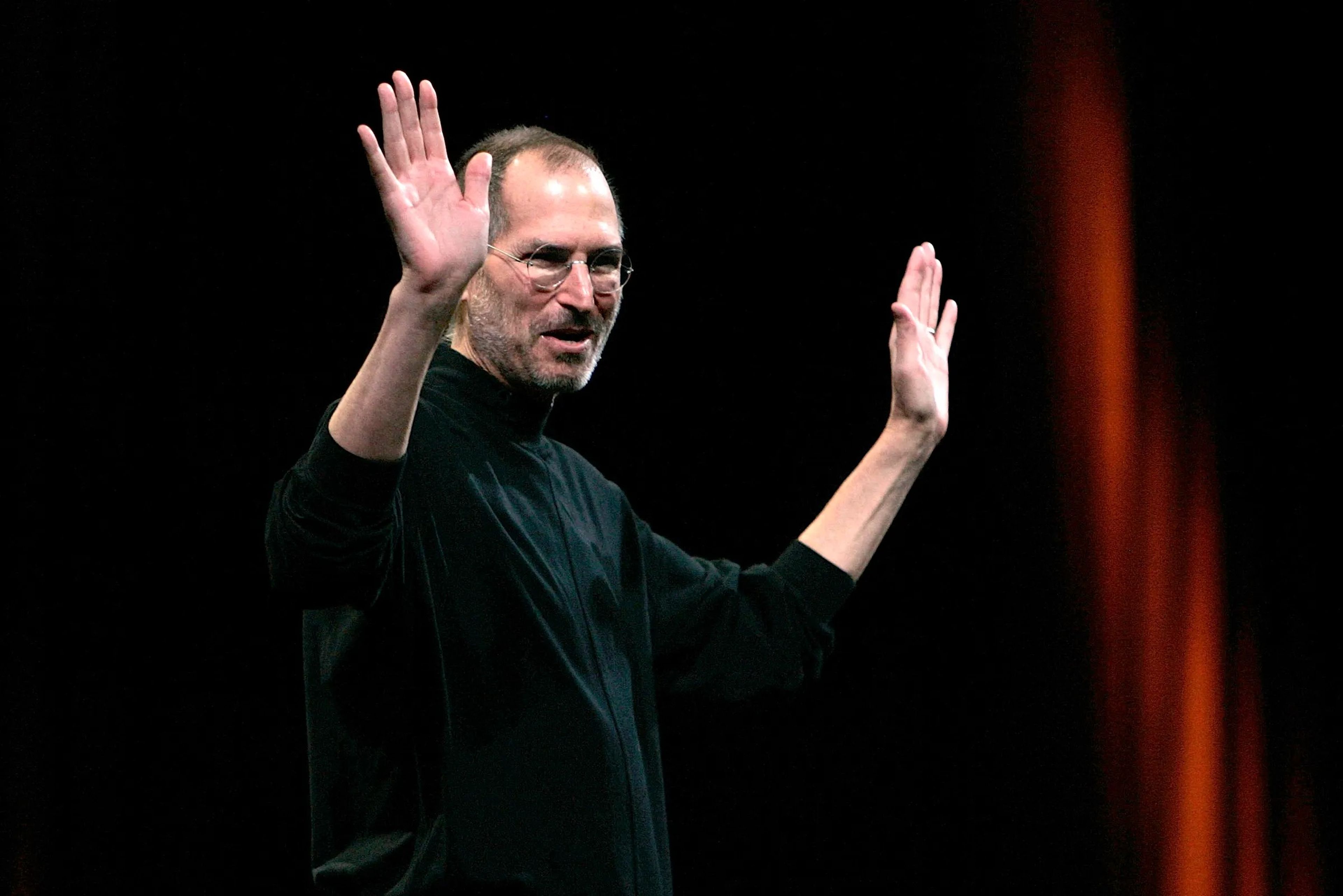 Steve Jobs at a keynote speech in 2008.