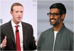 Sundar Pichai y Zuckerberg