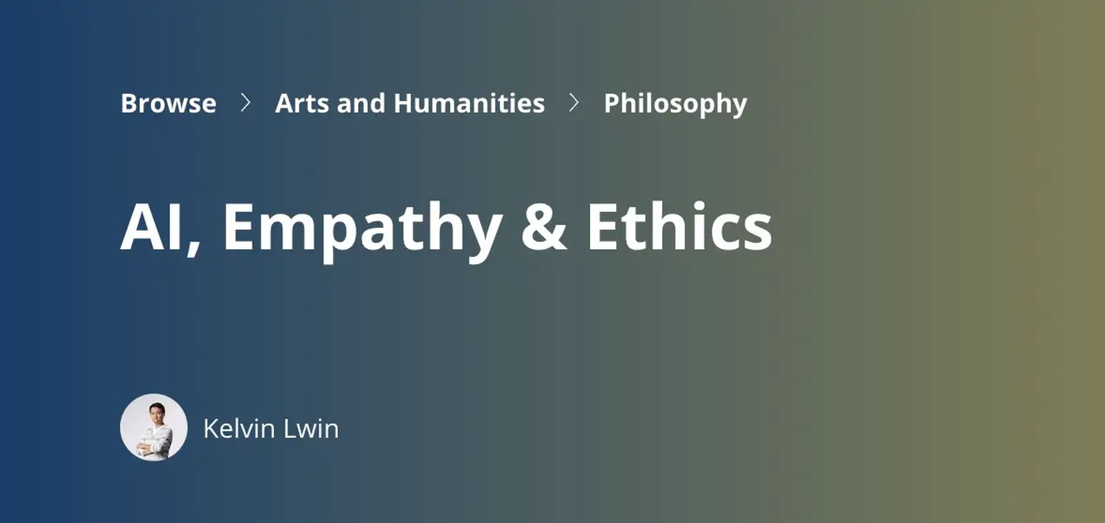 AI, Empathy & Ethics Coursera course