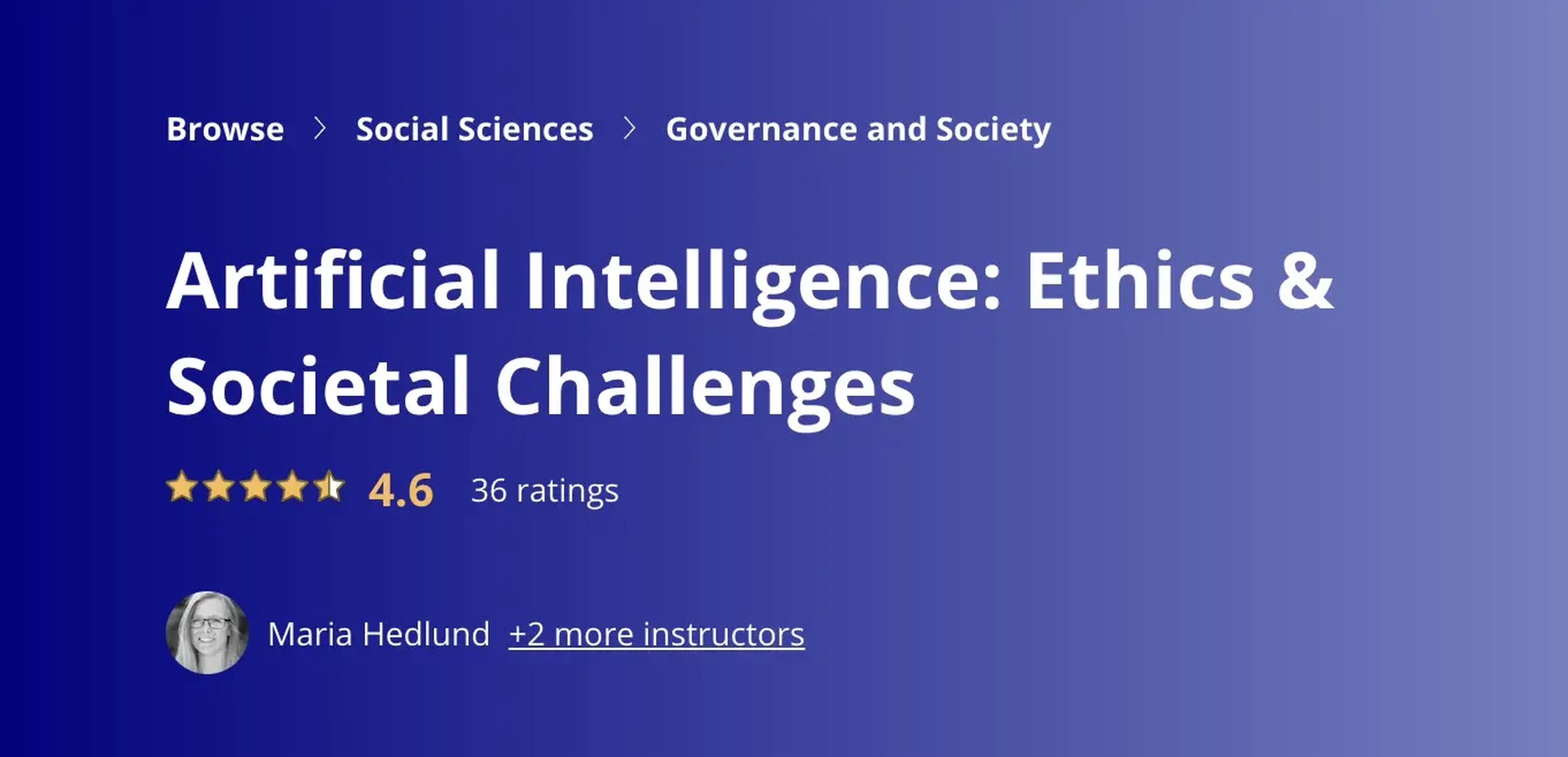 Artificial Intelligence: Ethics & Societal Challenges Coursera course