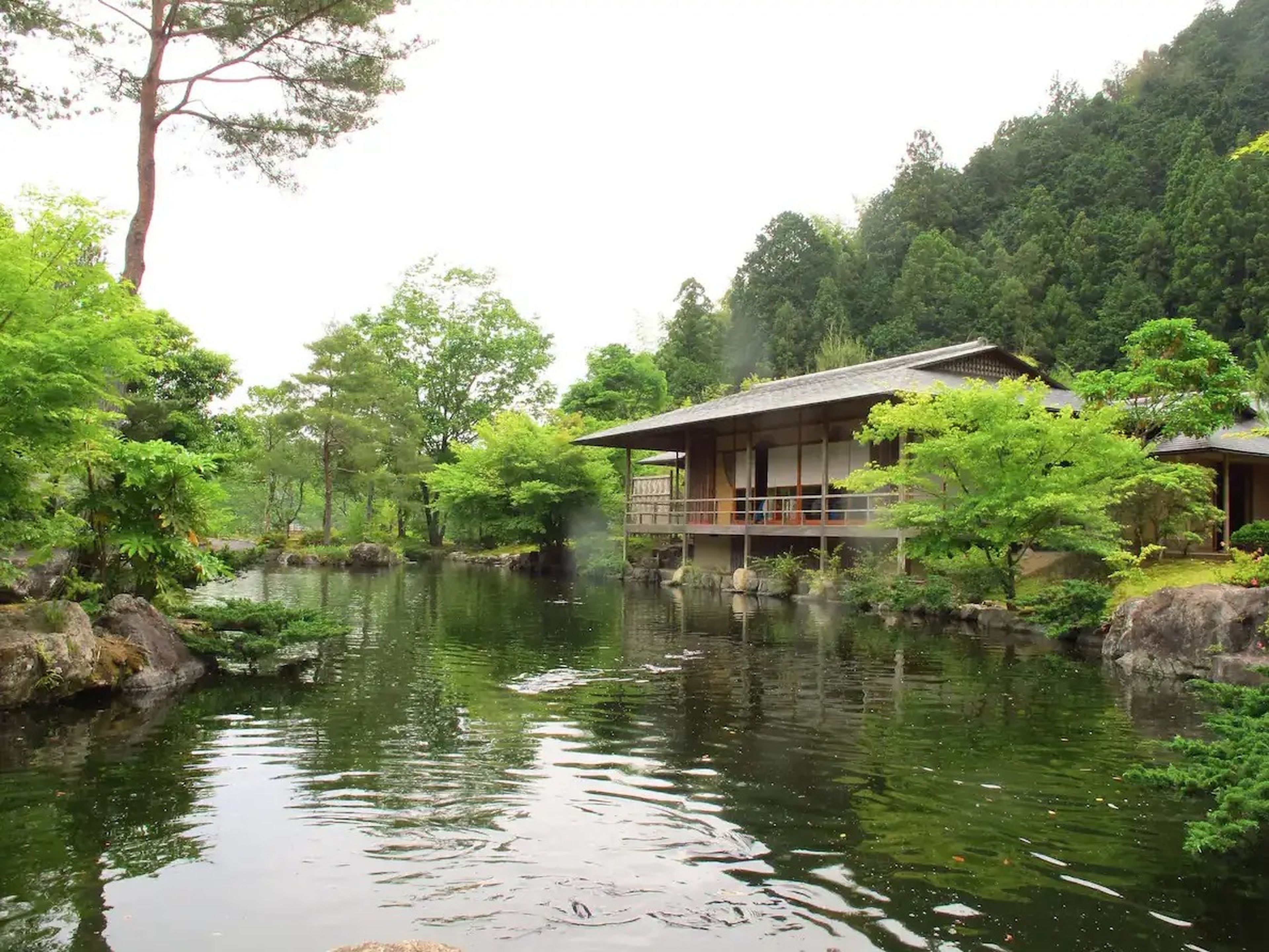 The exterior of the restored ryokan.