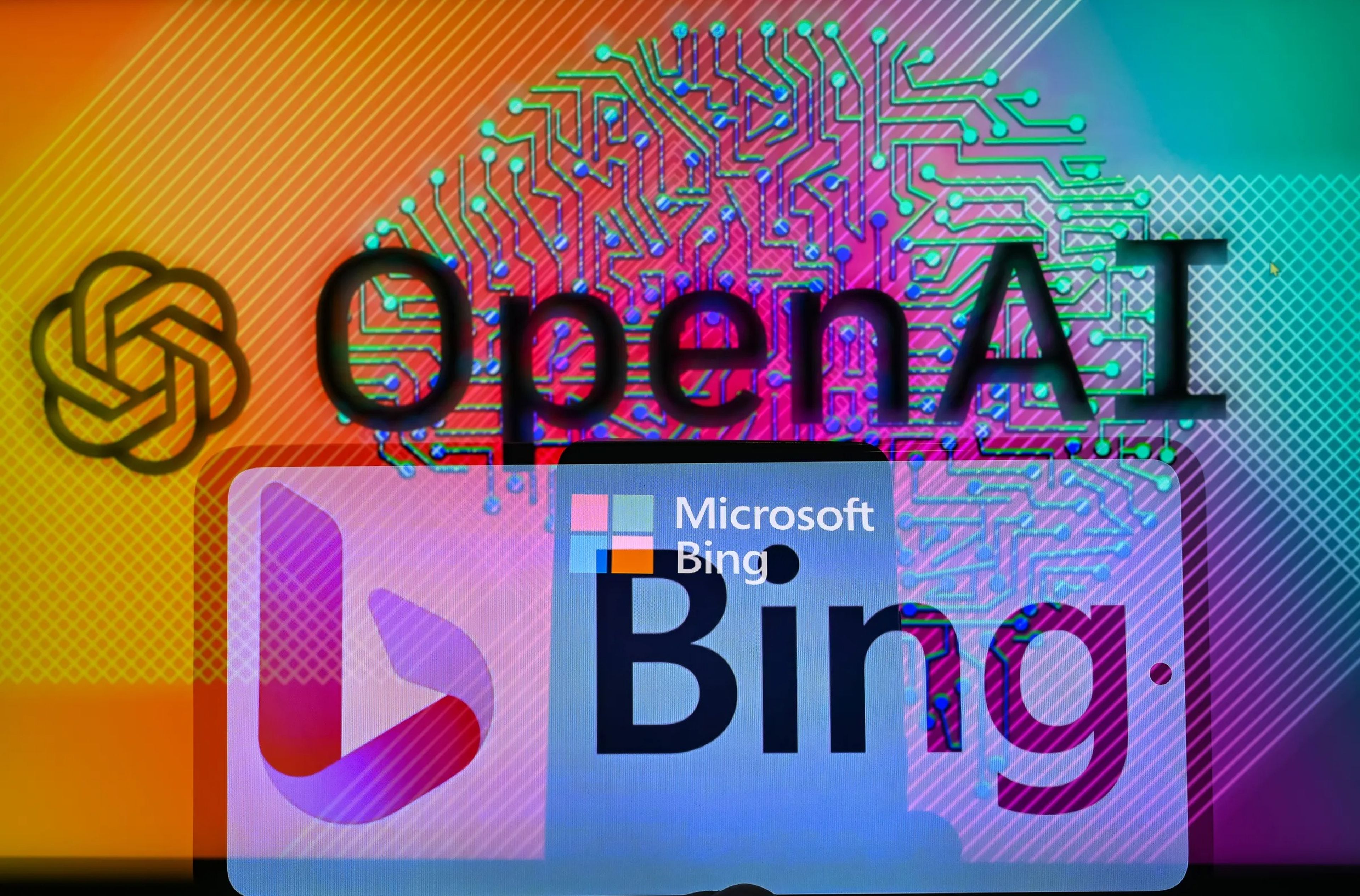 Una ilustración del nuevo Bing impulsado con la tecnología de OpenAI.