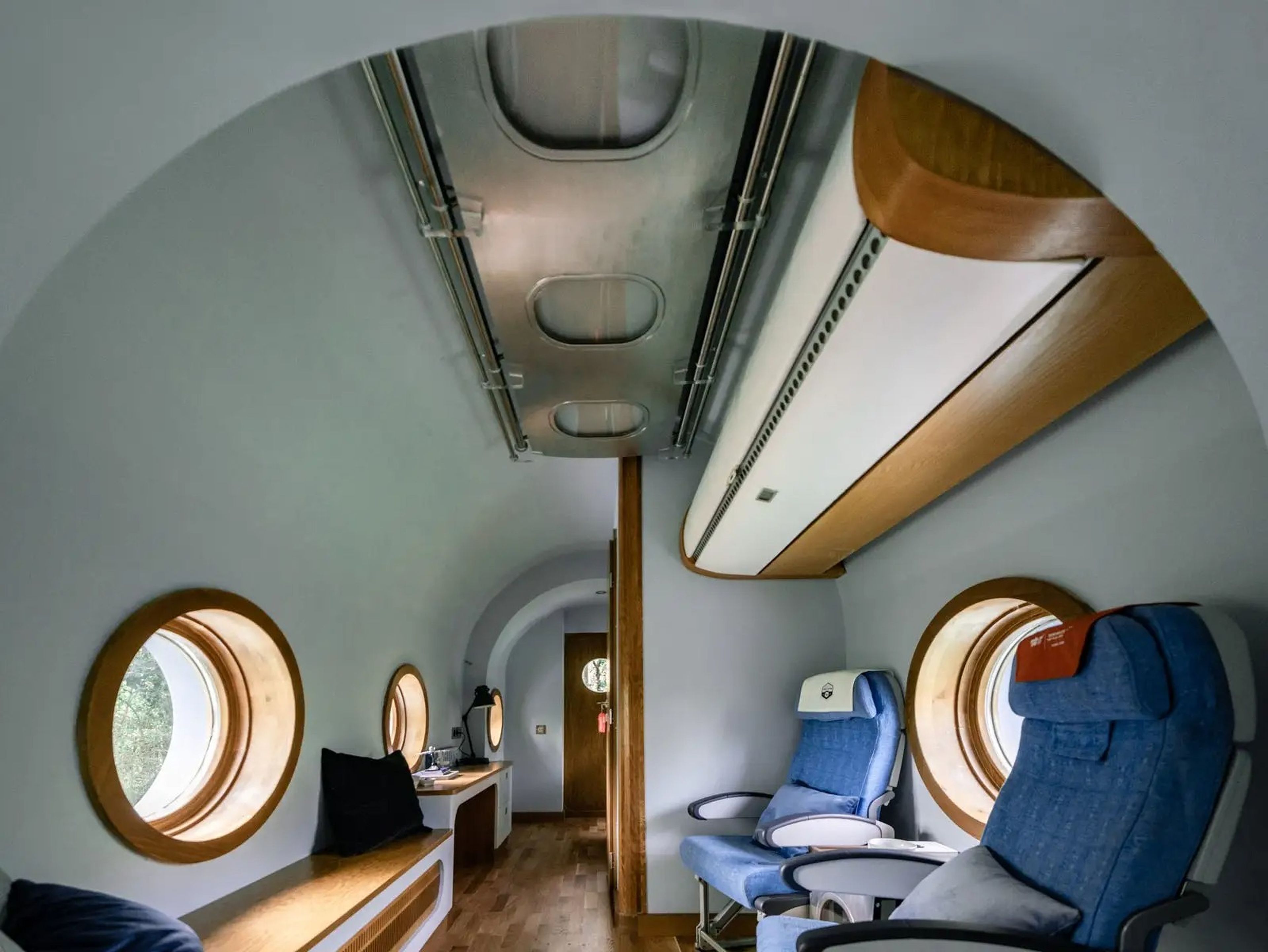 The interiors of the Jet House have curved walls and ceiling.