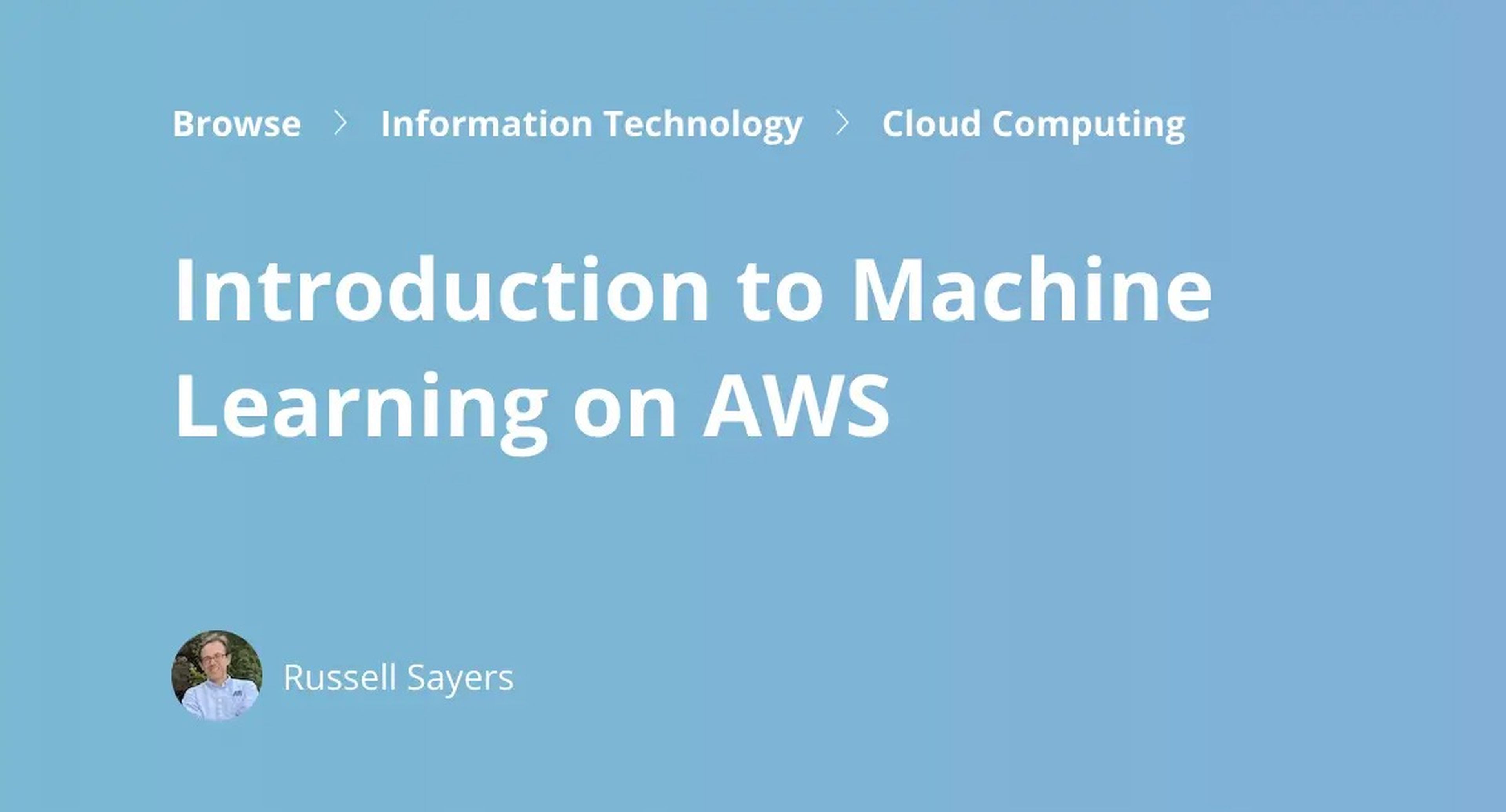 Introduction to Machine Learning on AWS Coursera course