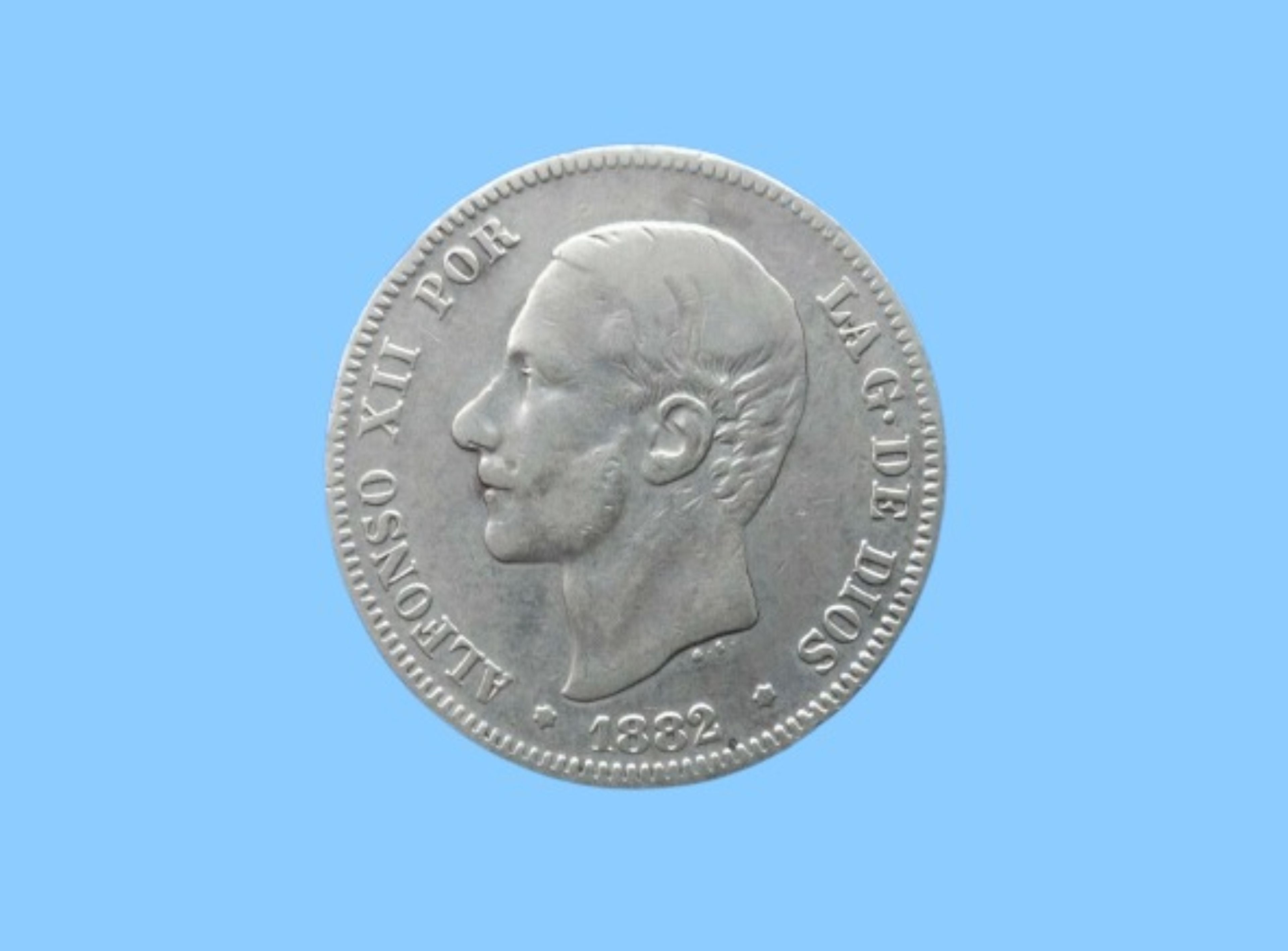 Moneda de 2 pesetas de 1882
