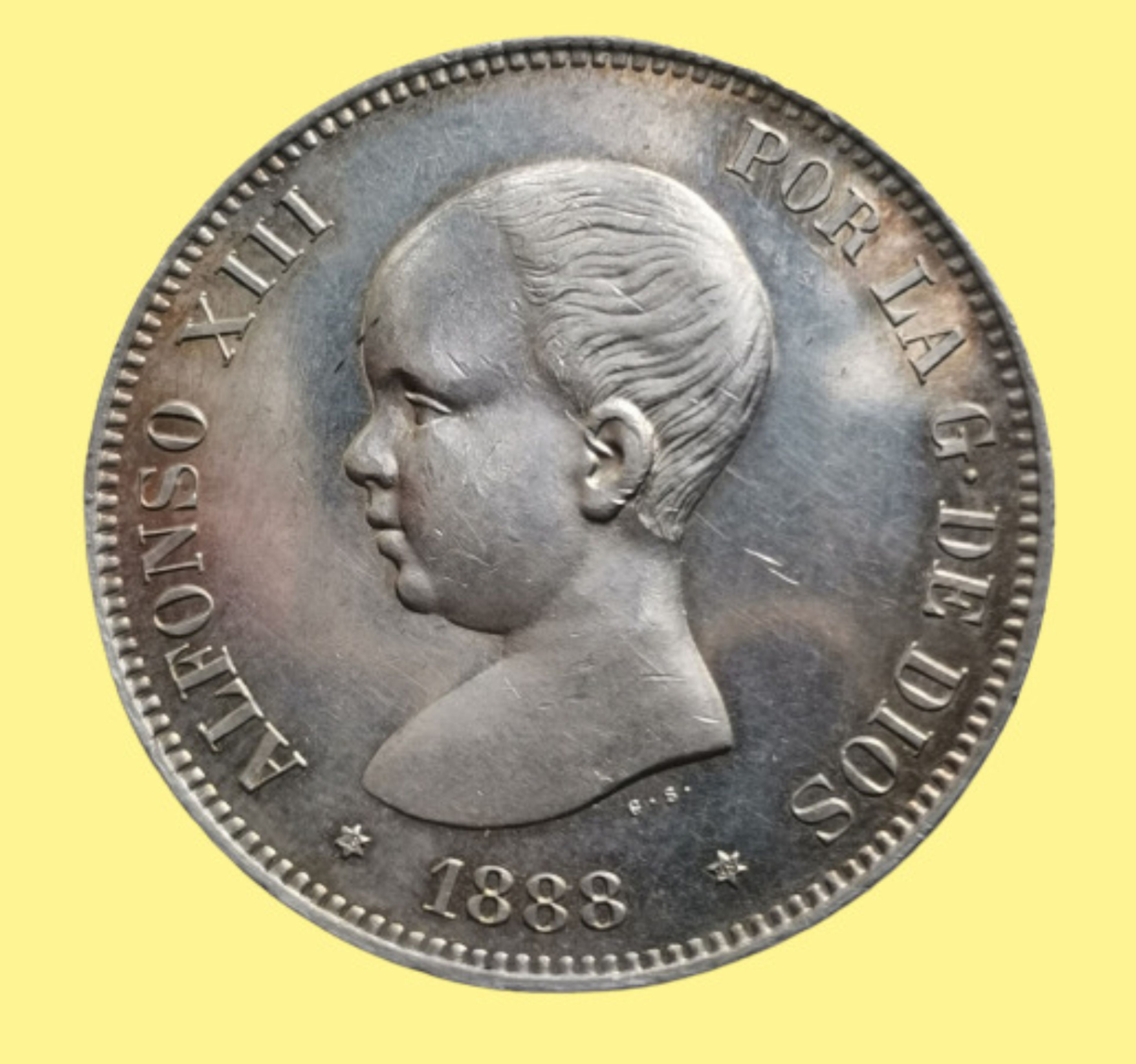 Moneda de 2 pesetas de 1888