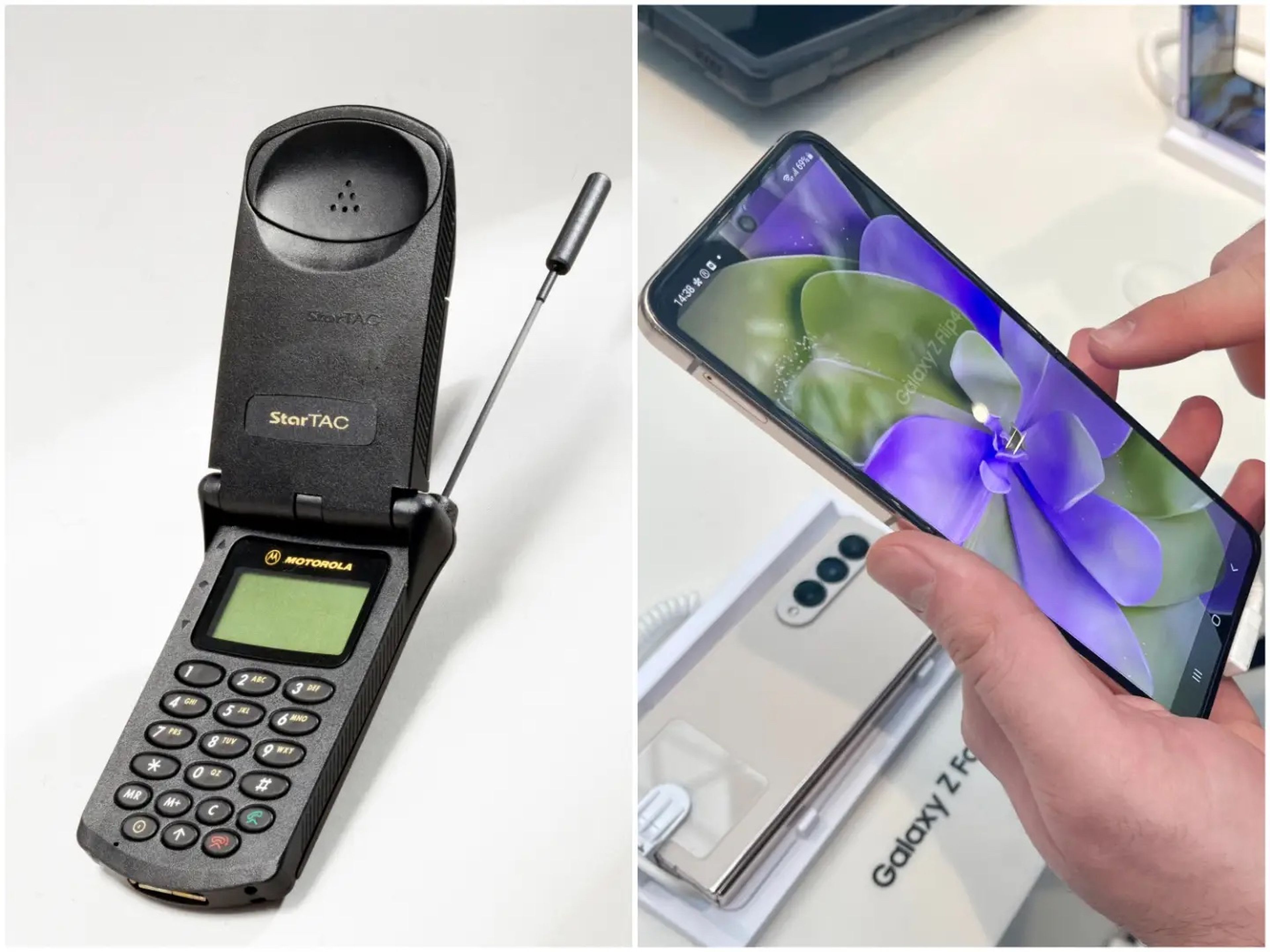 Móvil de los 90 vs móvil plegable