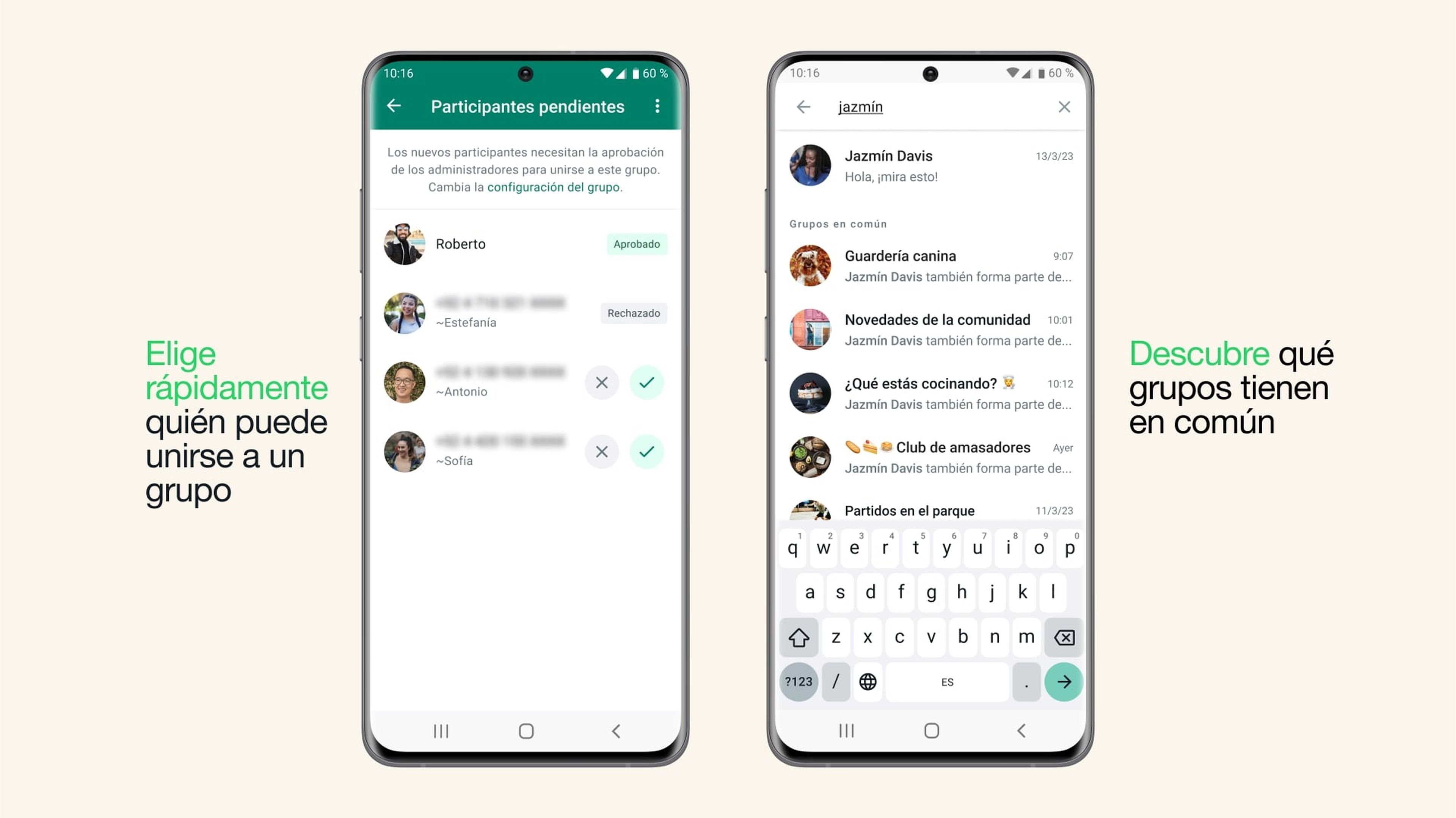 Nuevas funciones de los grupos de comunidades de WhatsApp