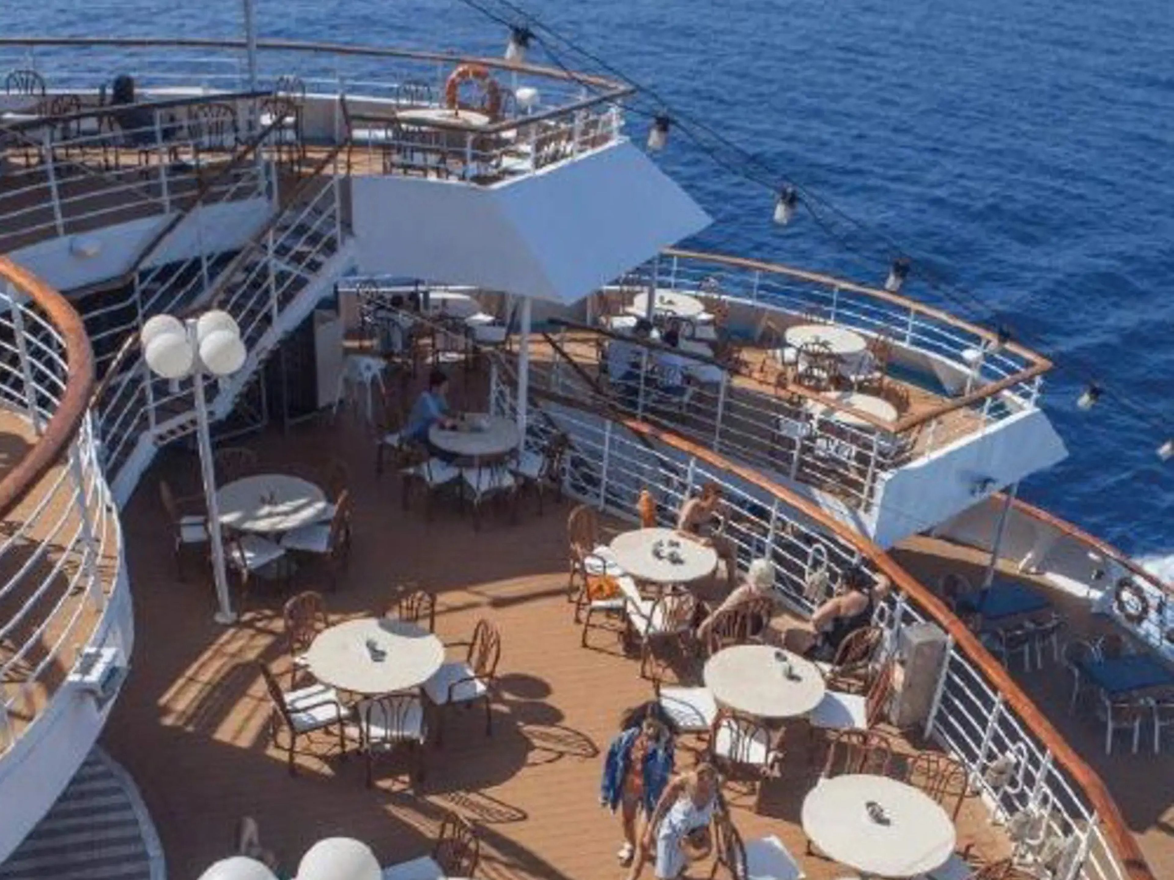 Outdoor lounge on the MV Gemini with Life at Sea Cruises