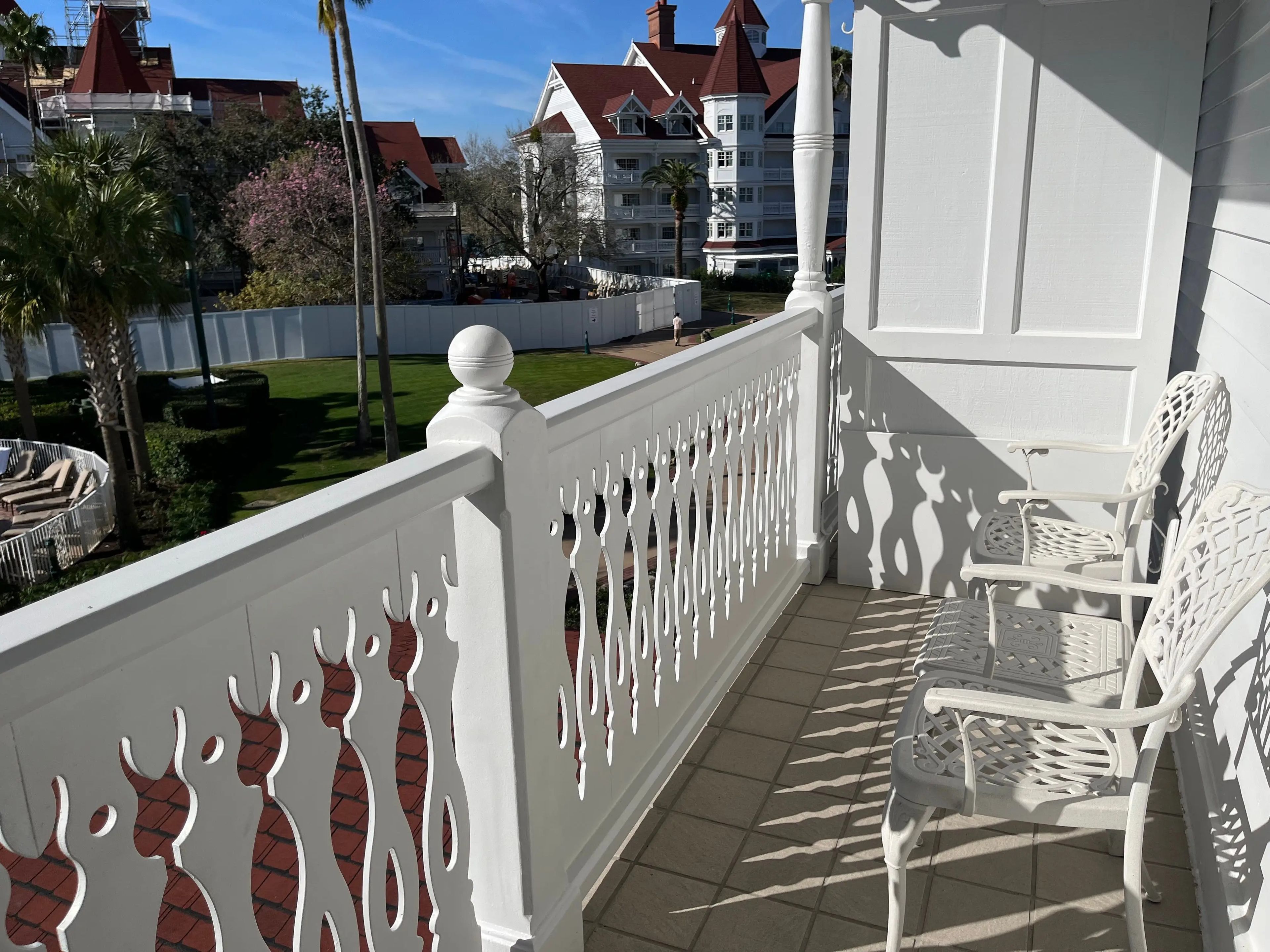 patio with two chairs connected to a room at the grand floridian resort