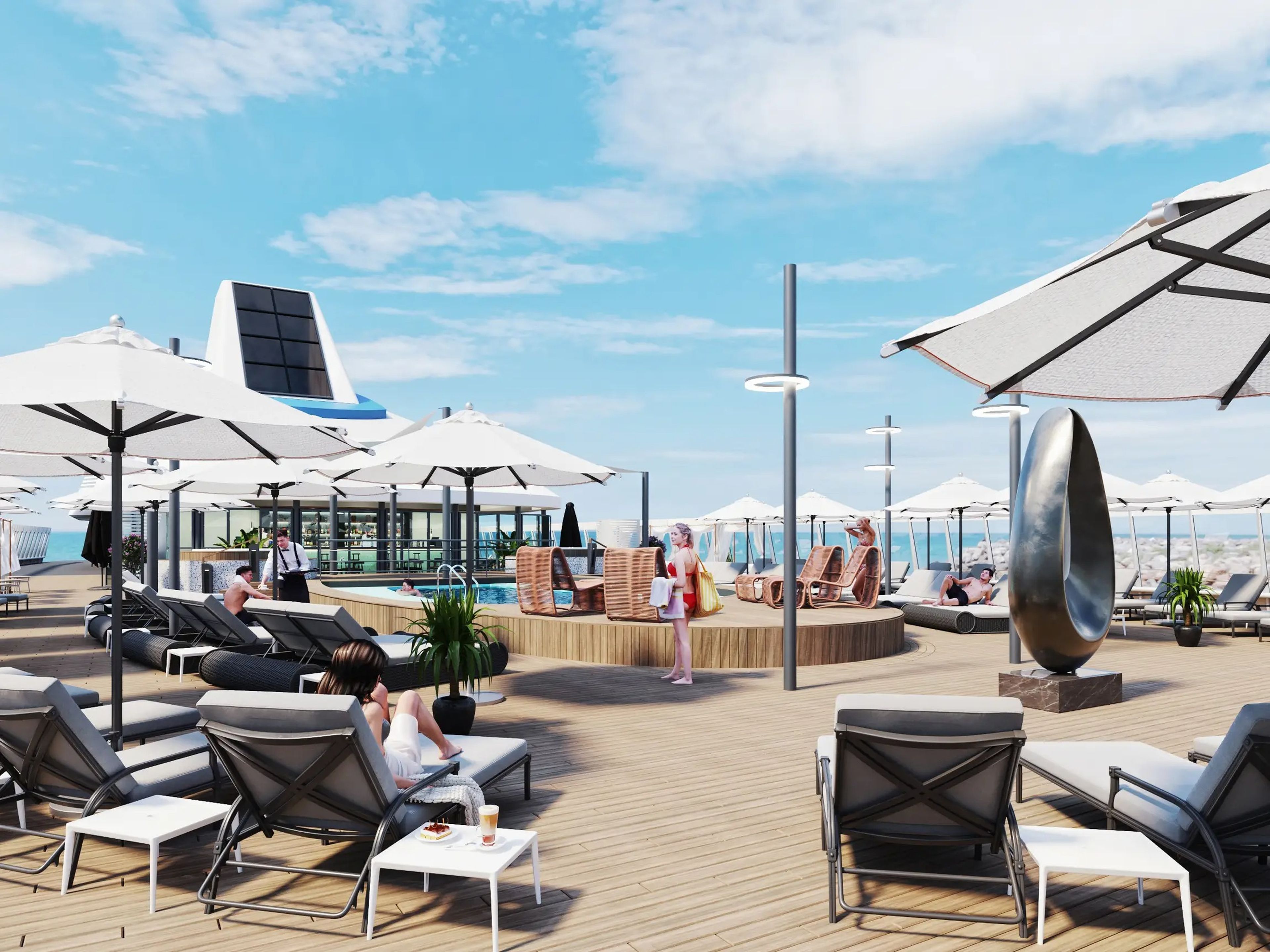 Pool deck on the MV Gemini with Life at Sea Cruises