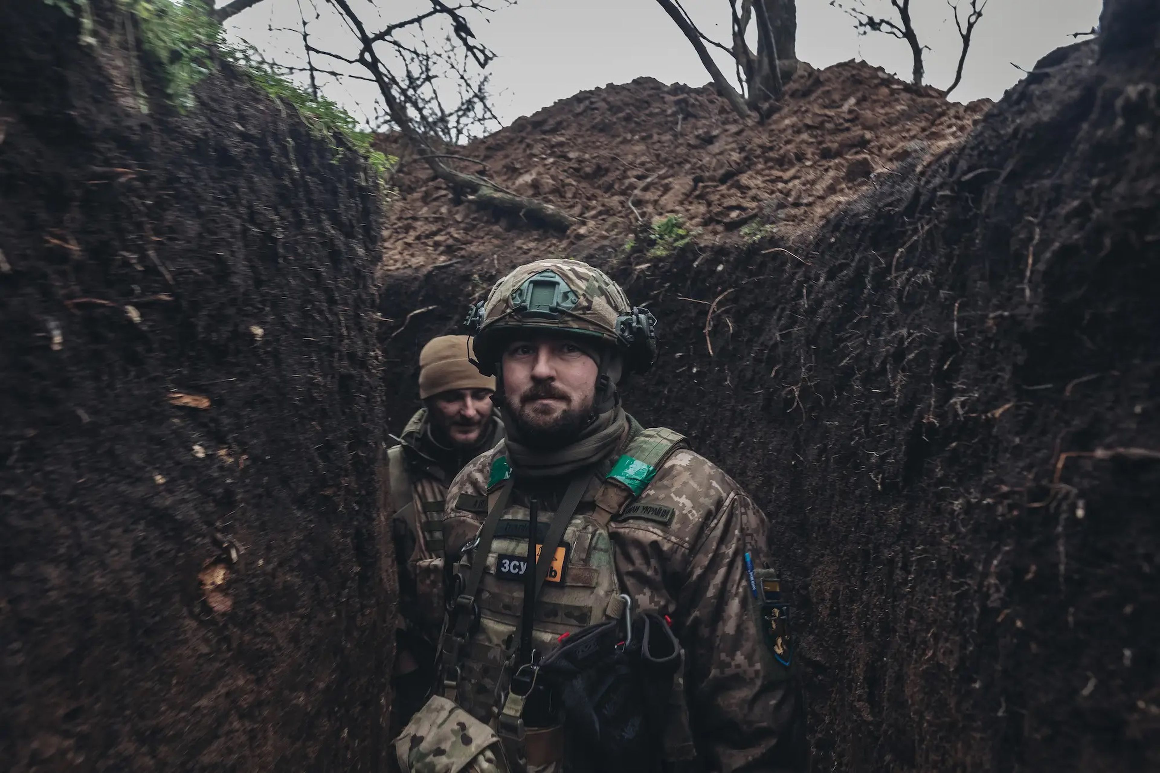 Soldados ucranianos en una trinchera del frente de Vuhledar, 5 de enero de 2023.