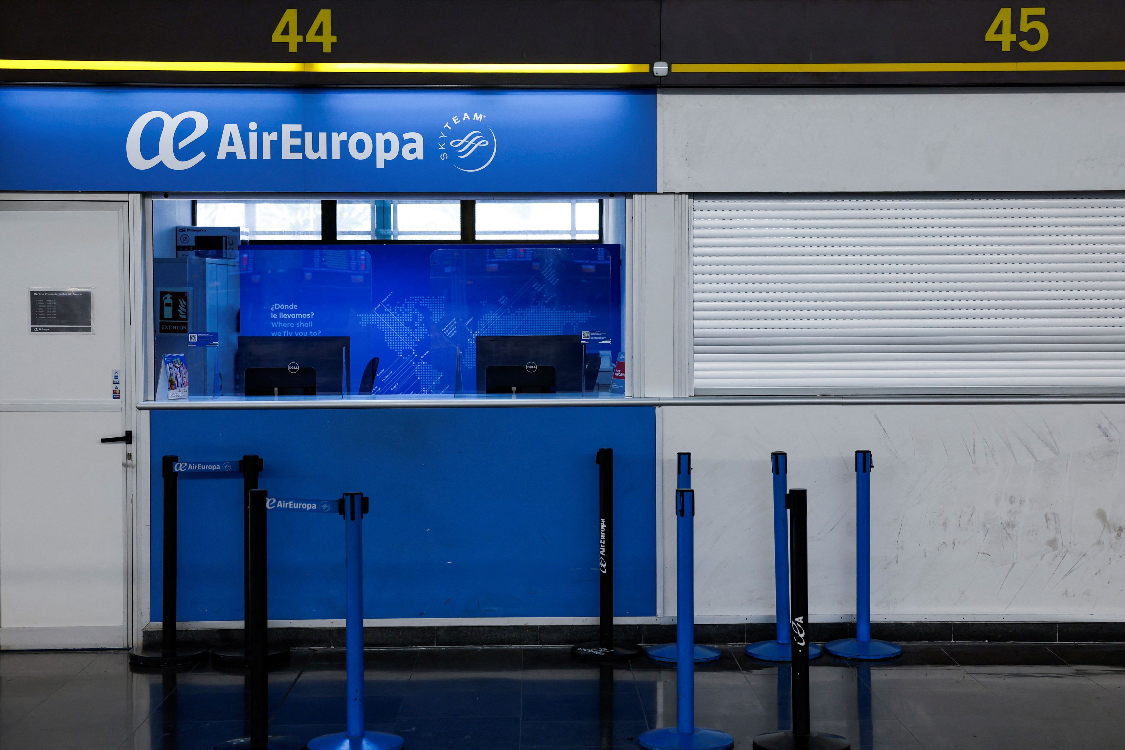 Air Europa, mostrador vacío