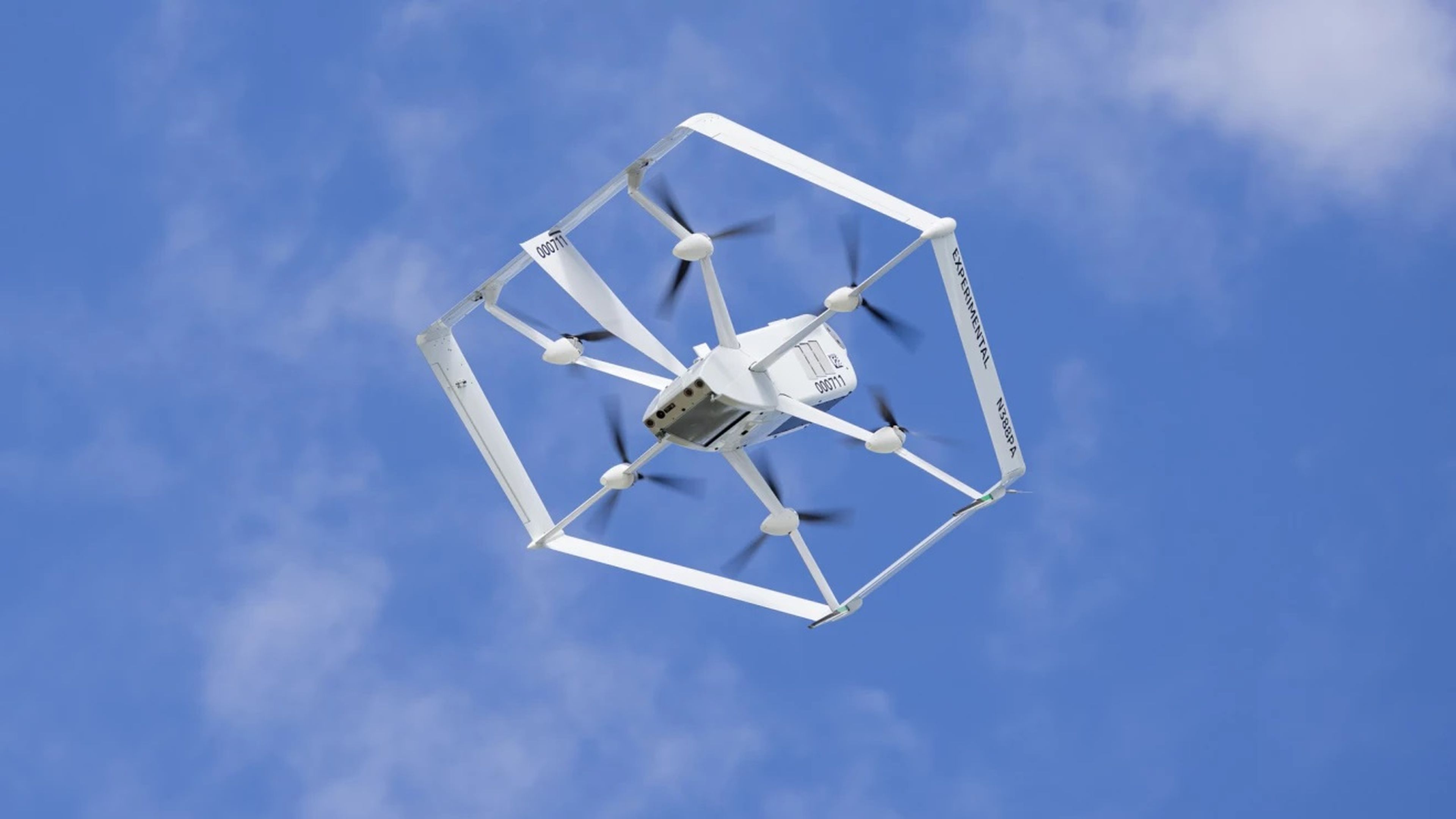 El dron autónomo de reparto MK-27-2 de Amazon.