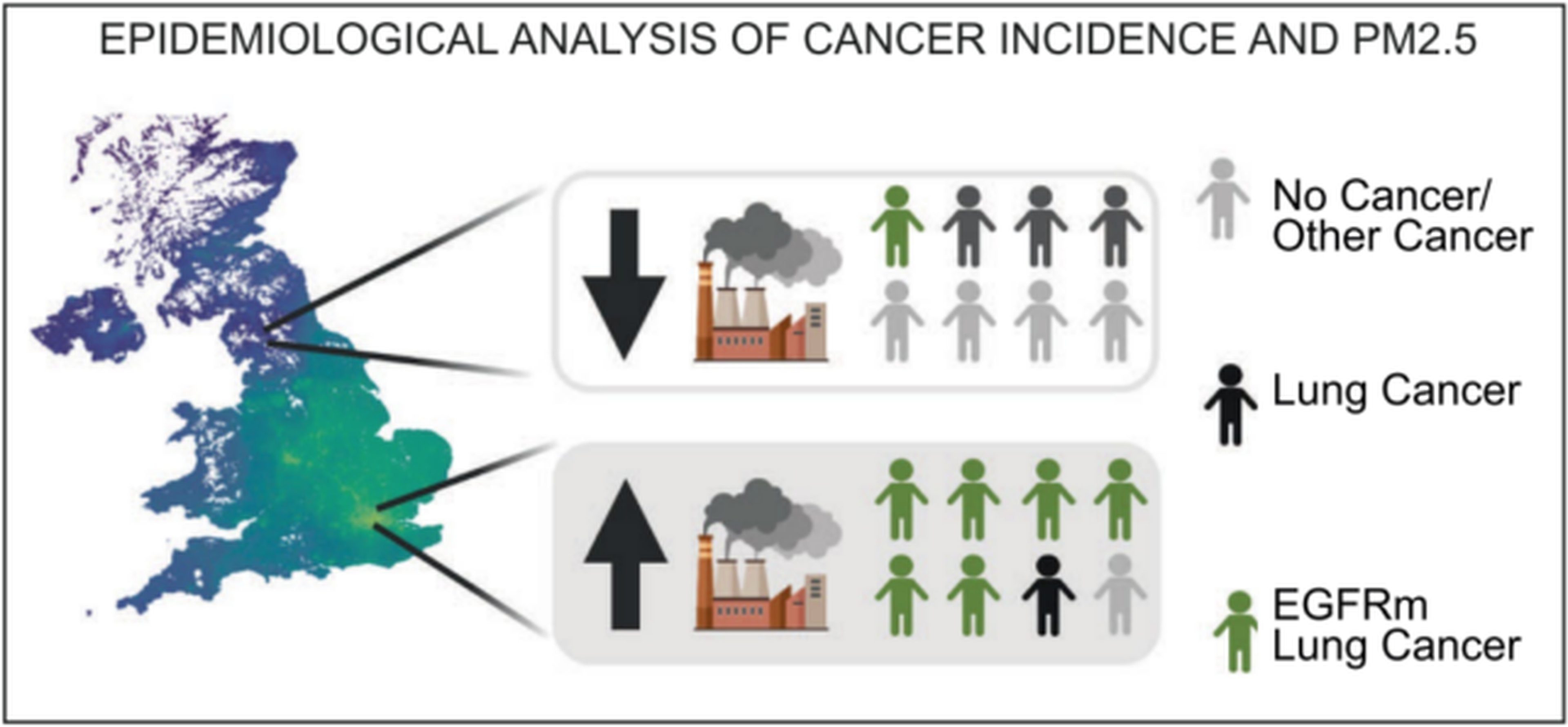 Diagrama del análisis epidemiológico de la incidencia del cáncer y las PM2,5.