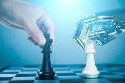 IA y ser humano juegan al ajedrez