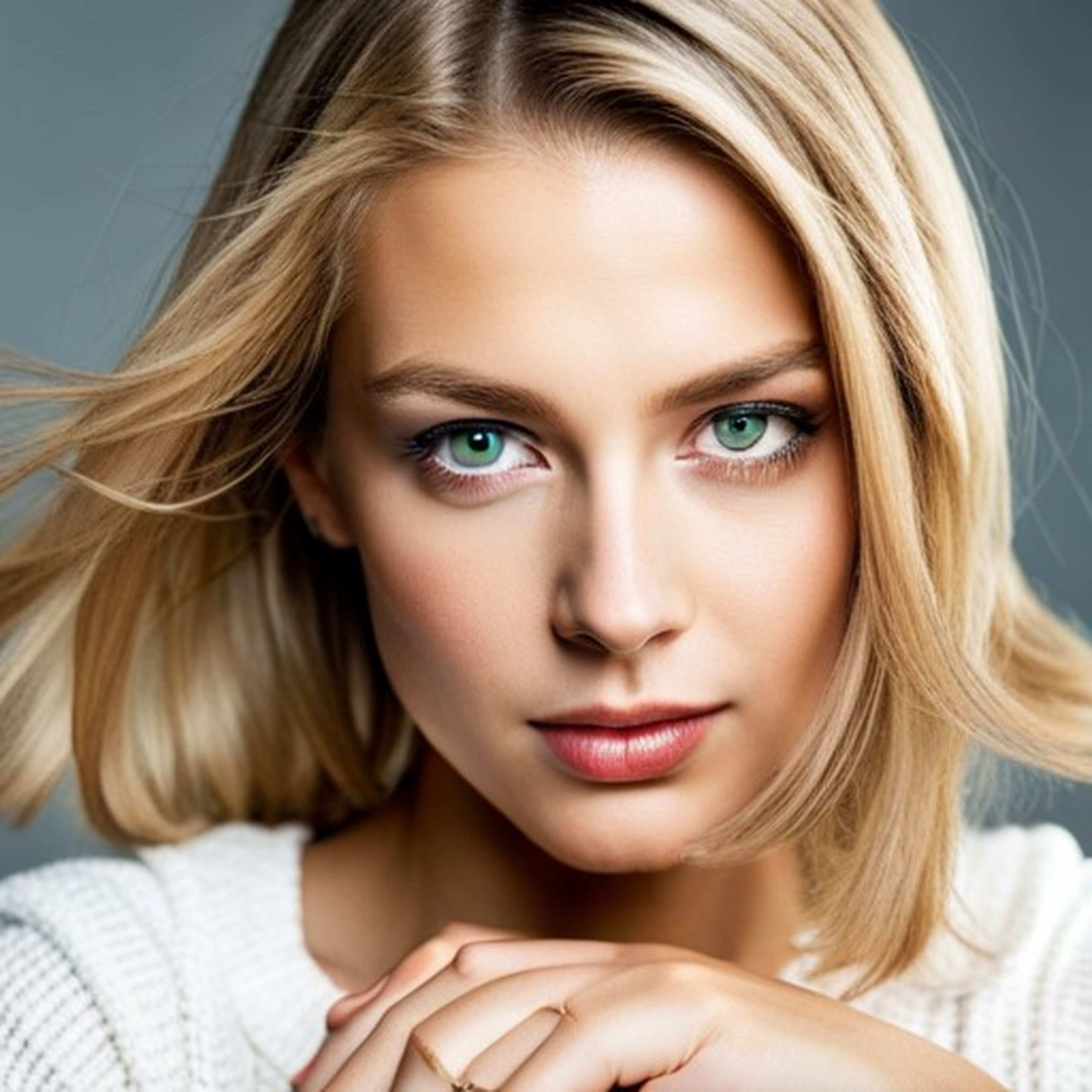Young blonde girl created by AI from indications of 'Business Insider Spain'.