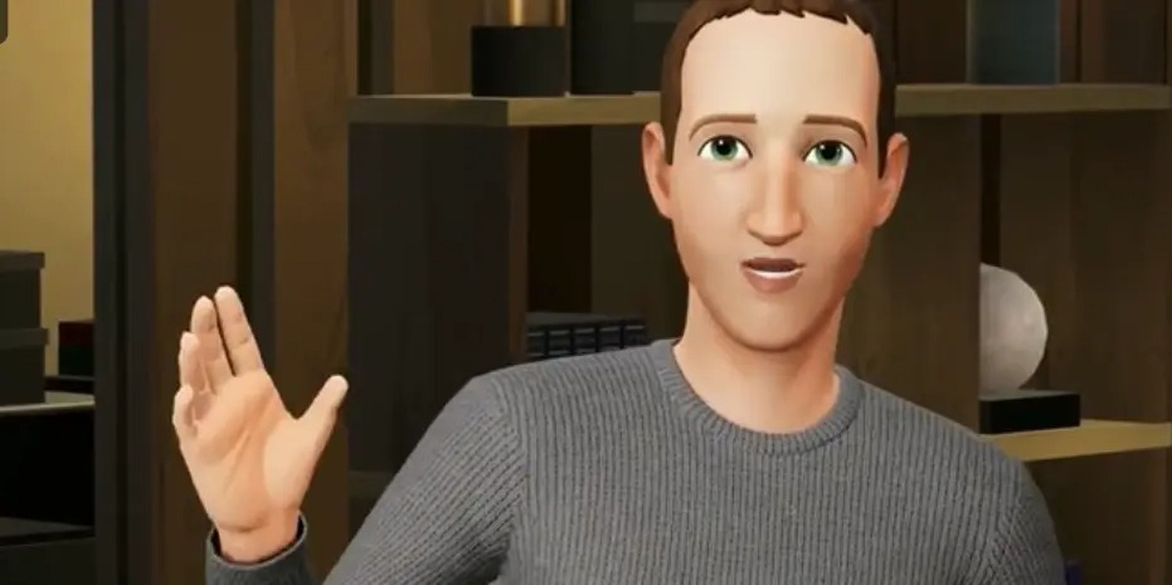 El avatar de Mark Zuckerberg, CEO de Meta, durante una presentación del metaverso.
