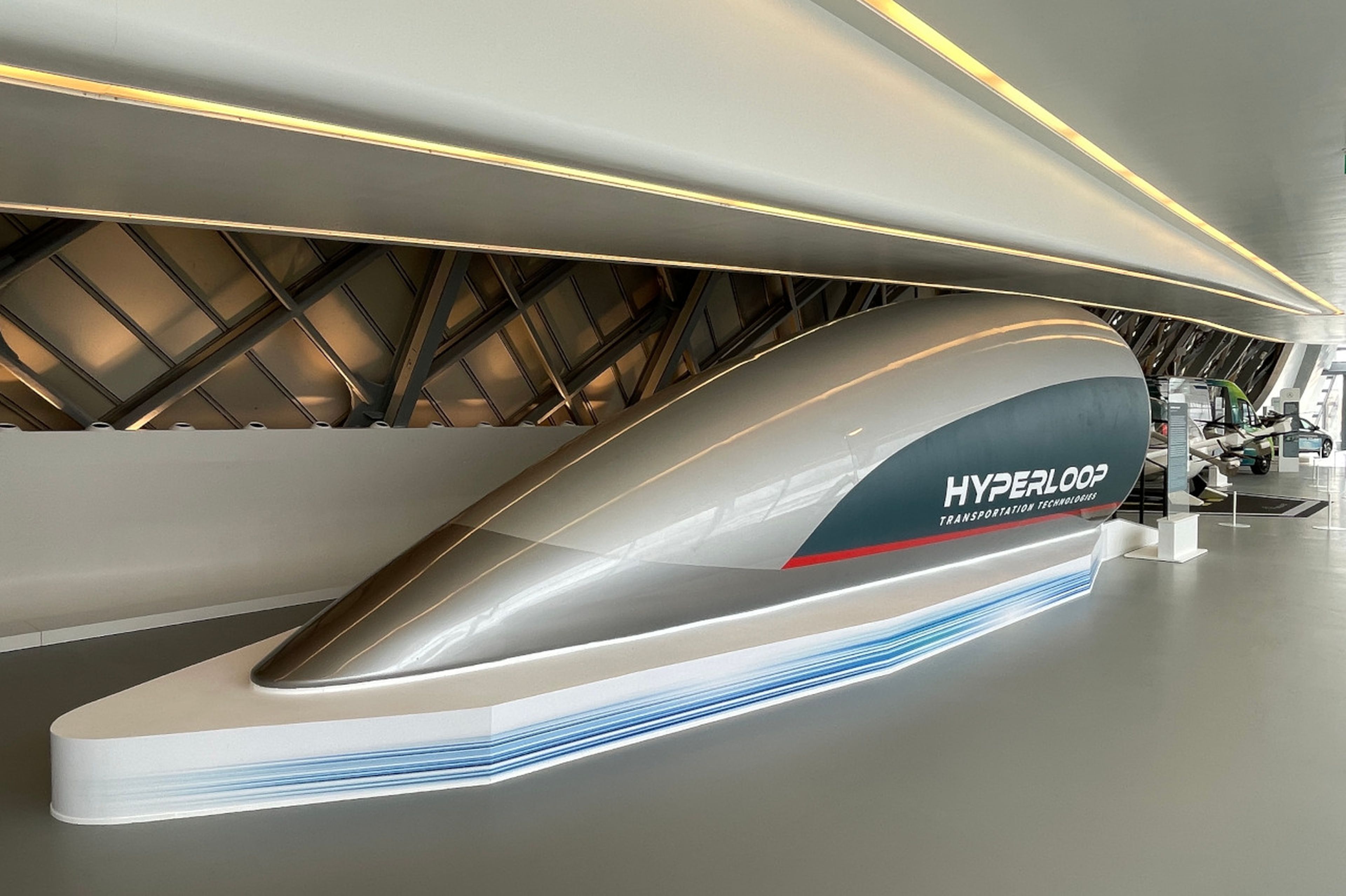 Una sección del Hyperloop en Mobility City, en Zaragoza