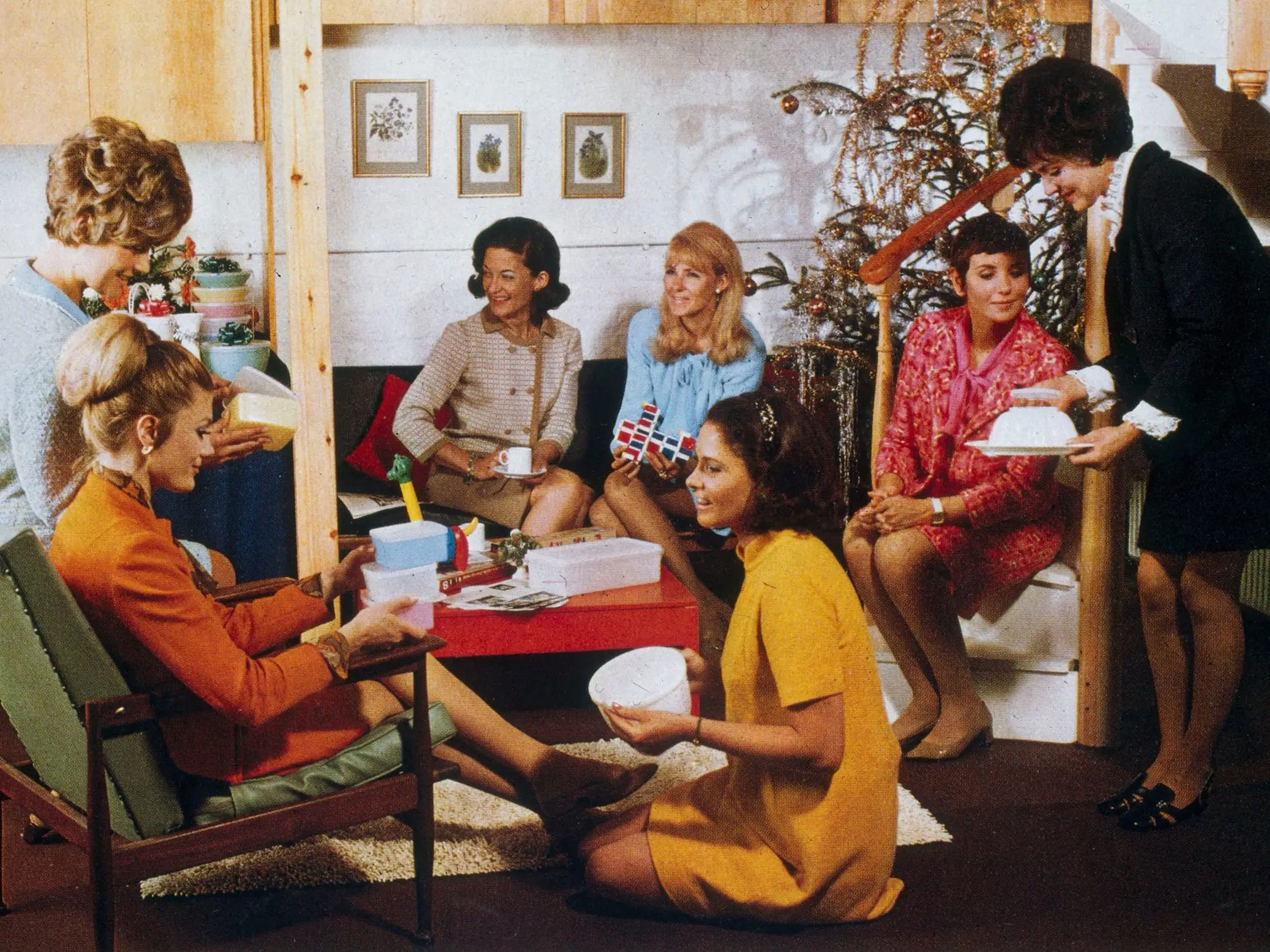 Una reunión de Tupperware en 1960.