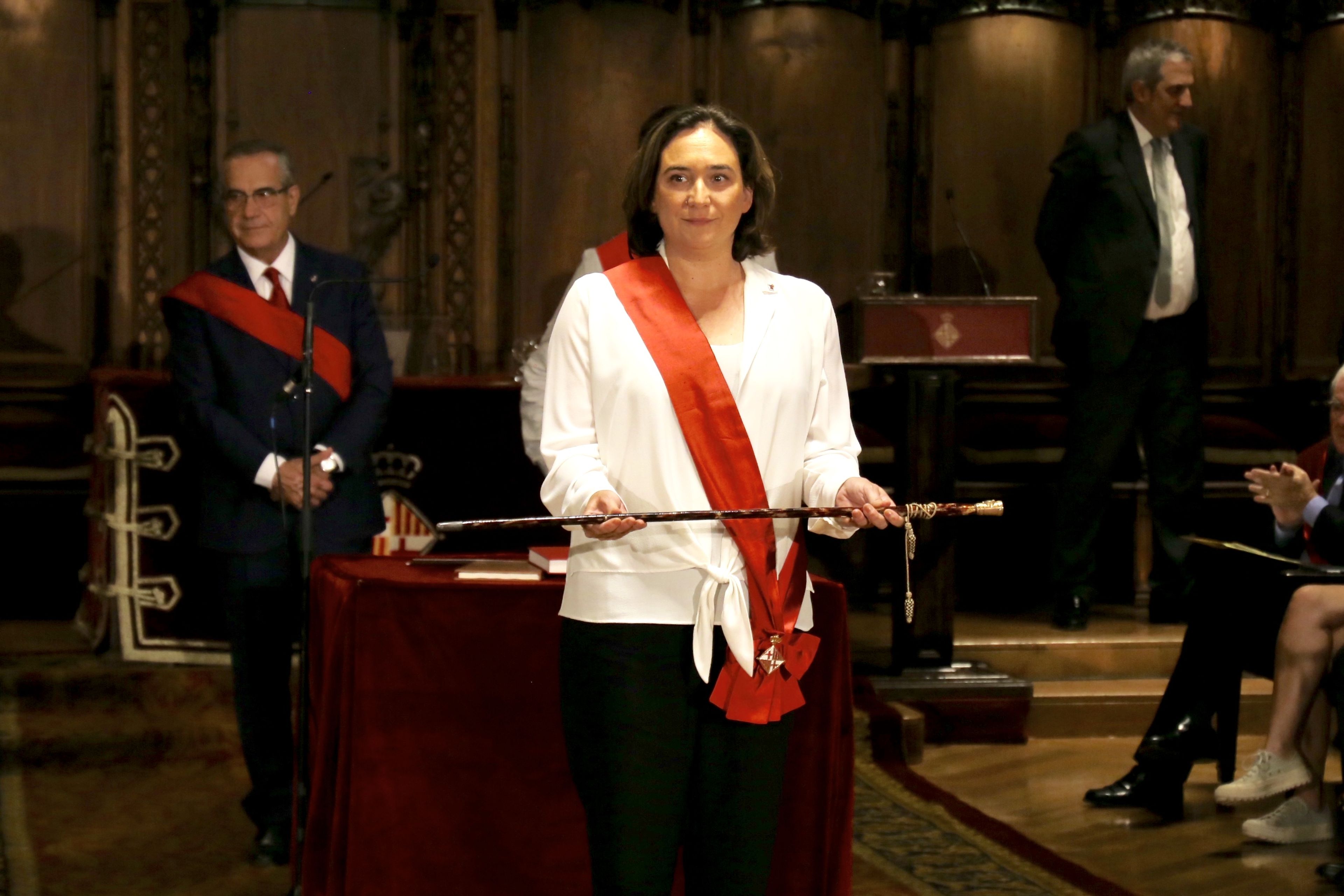 Ada Colau, tras ser elegida alcaldesa de Barcelona en 2019.
