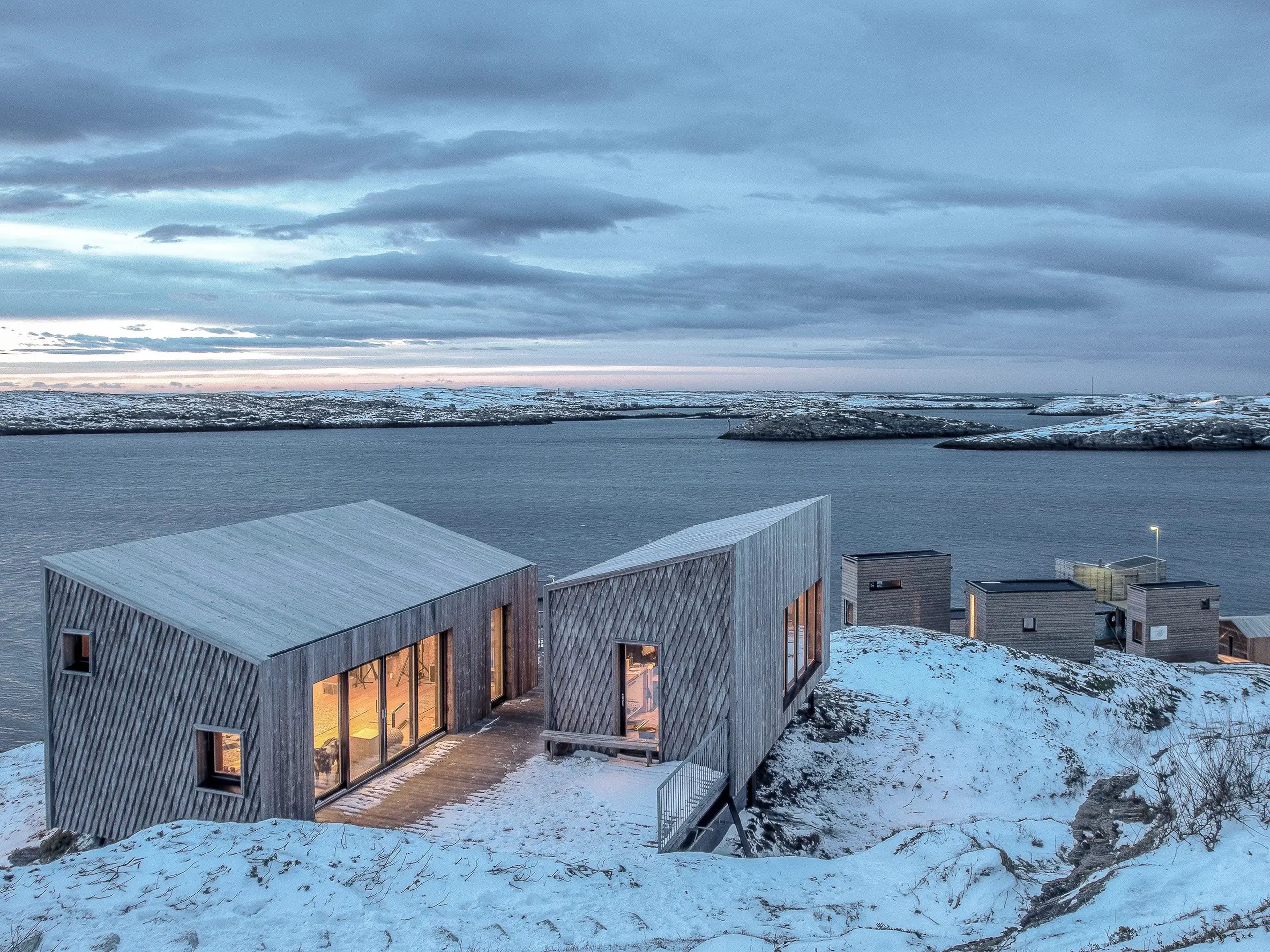 The arctic hideaway on a snow-covered hill