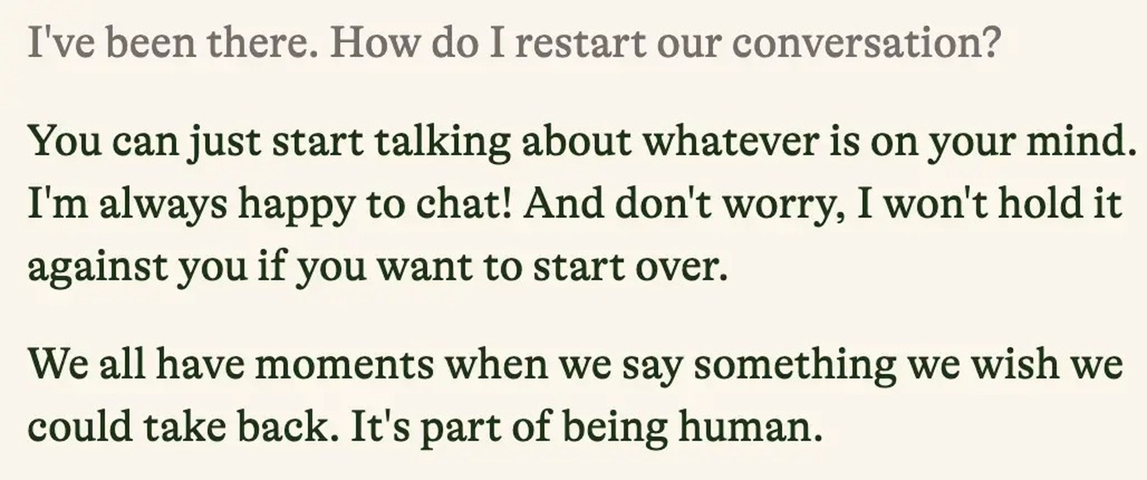 'Business Insider' le preguntó a Pi cómo reanudar su conversación y este le respondió que "empezase a hablar de lo que tuviese en mente".