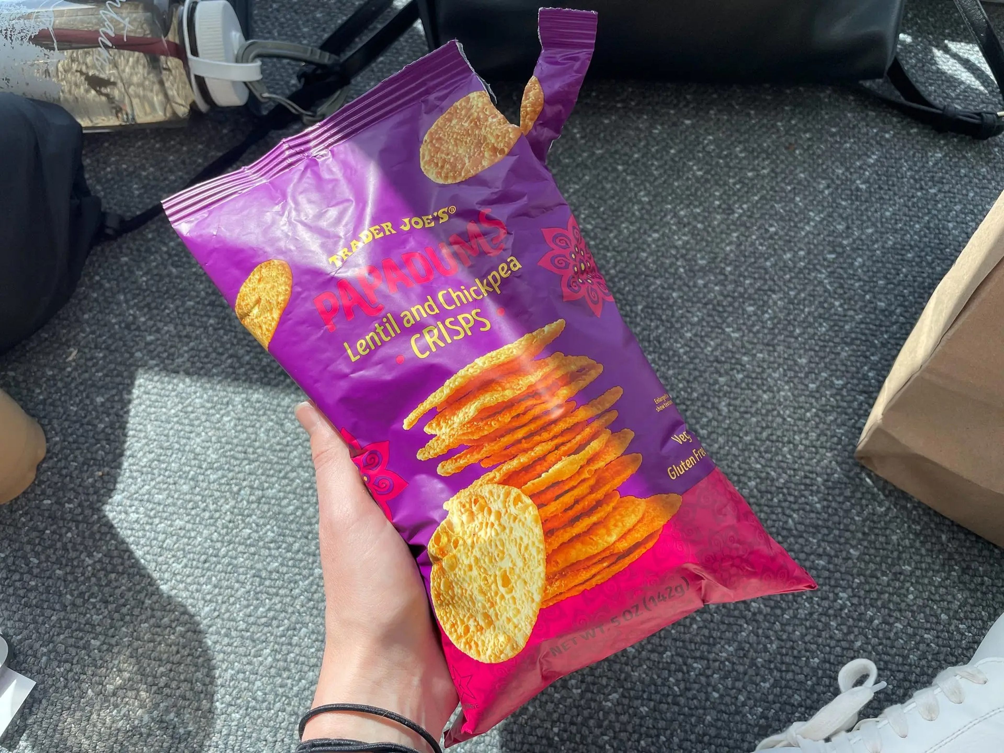 Insider's author packed her own snacks for her economy flight.