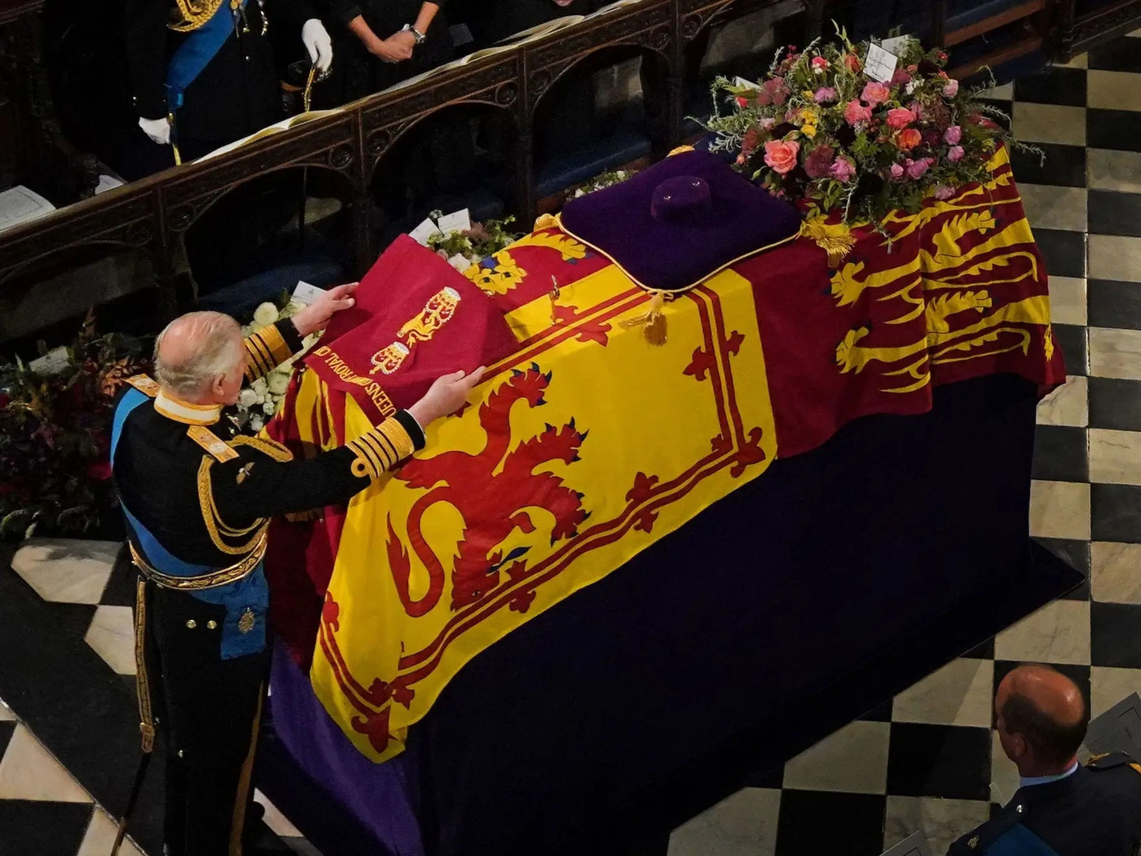 Carlos en el funeral de la reina, el 19 de septiembre.