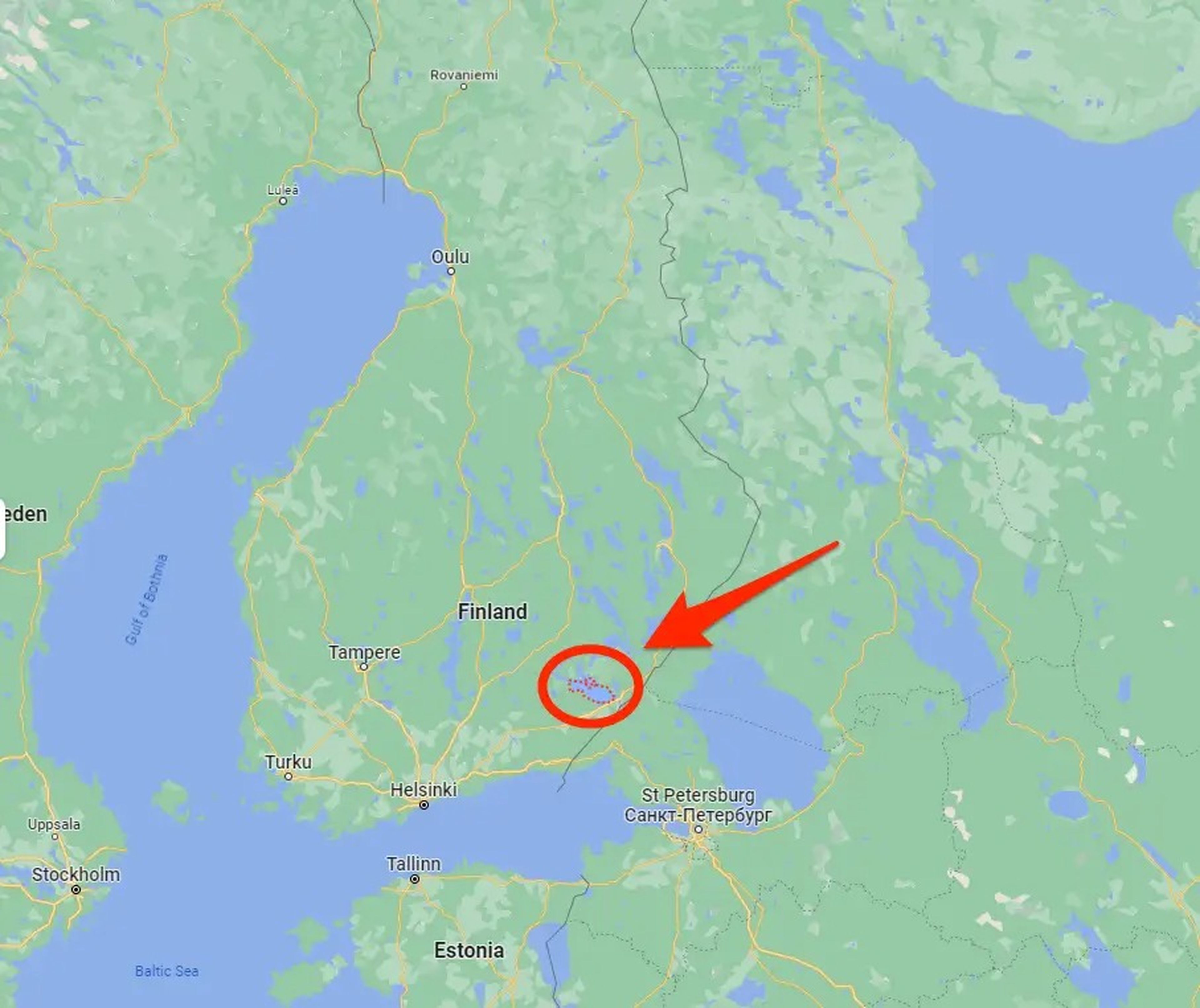 El lago Saimaa está cerca de la frontera de Finlandia con Rusia.