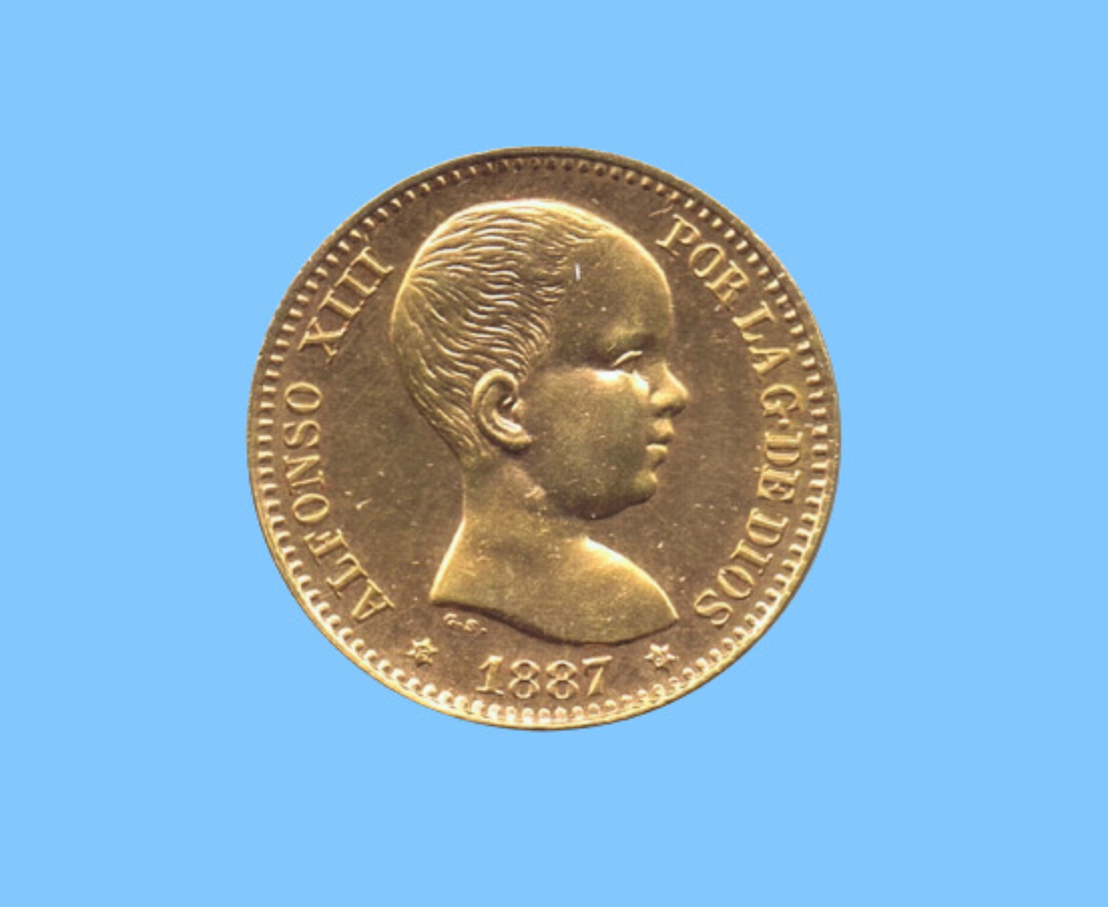 Moneda de 20 pesetas de 1887