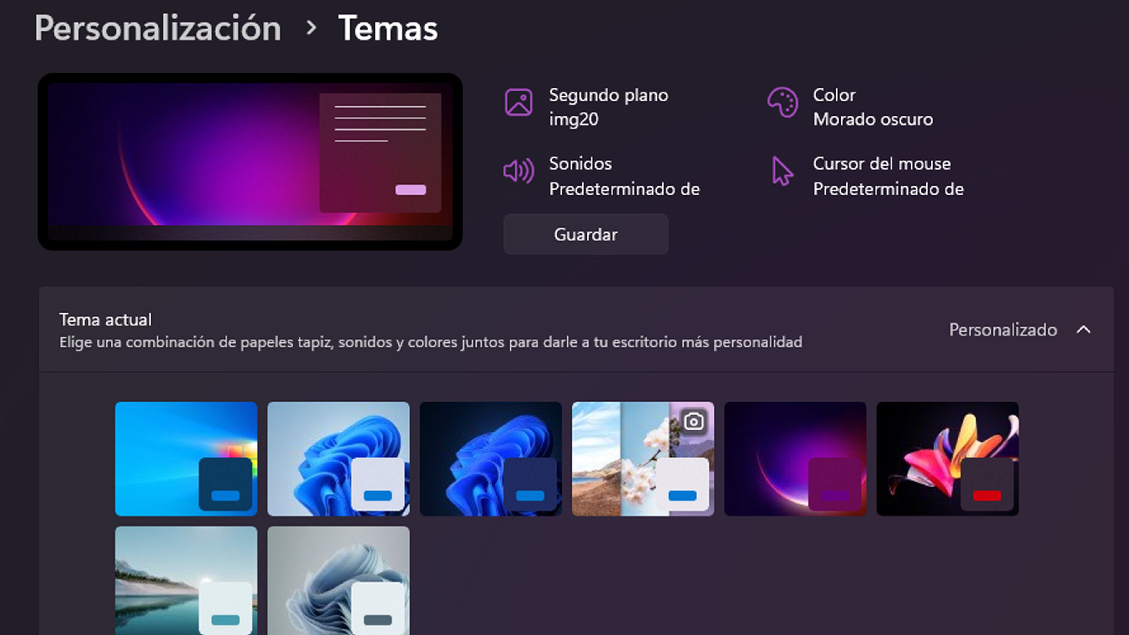 Temas de Windows 11