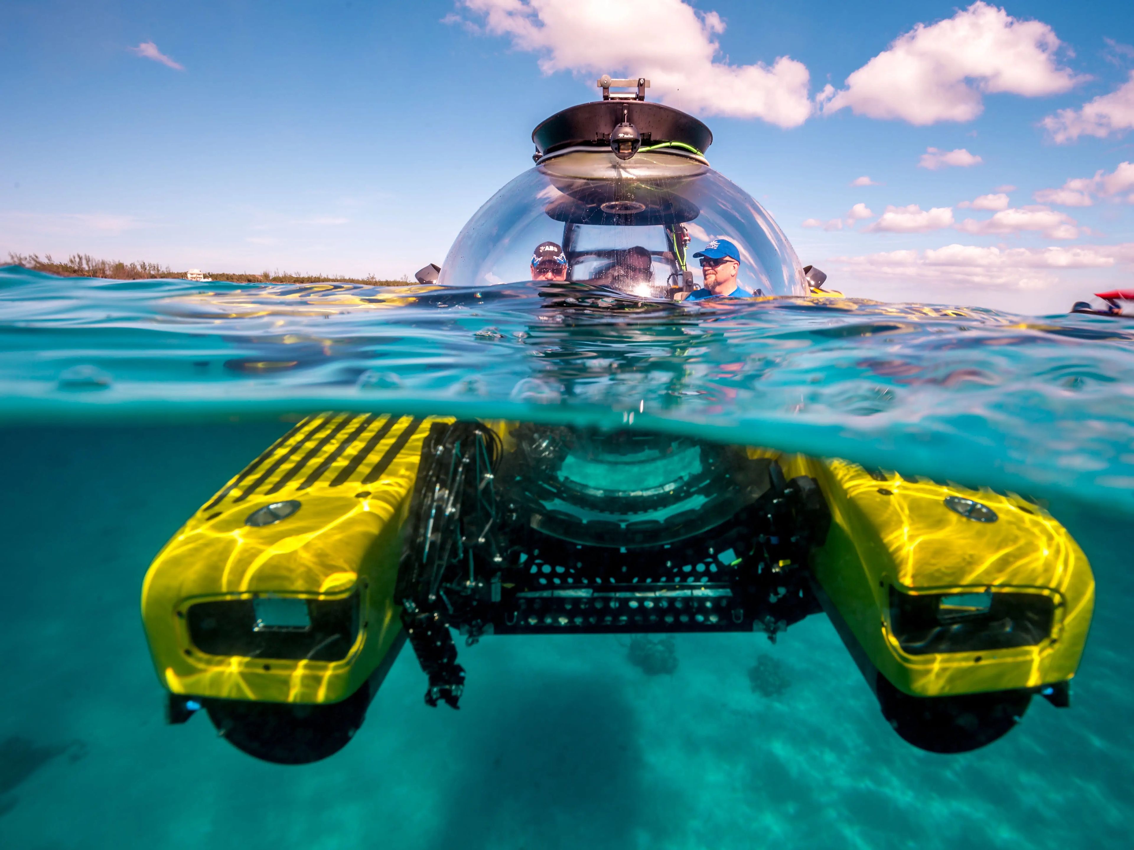A Triton Submersible in the ocean.