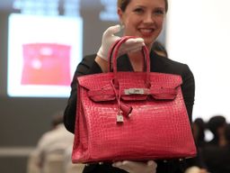 An Alligator birkin bag by Hermes in auction at the Christie's seasonal Handbag and Accessories Auction at the Hong Kong Convention and Exhibition Centre.