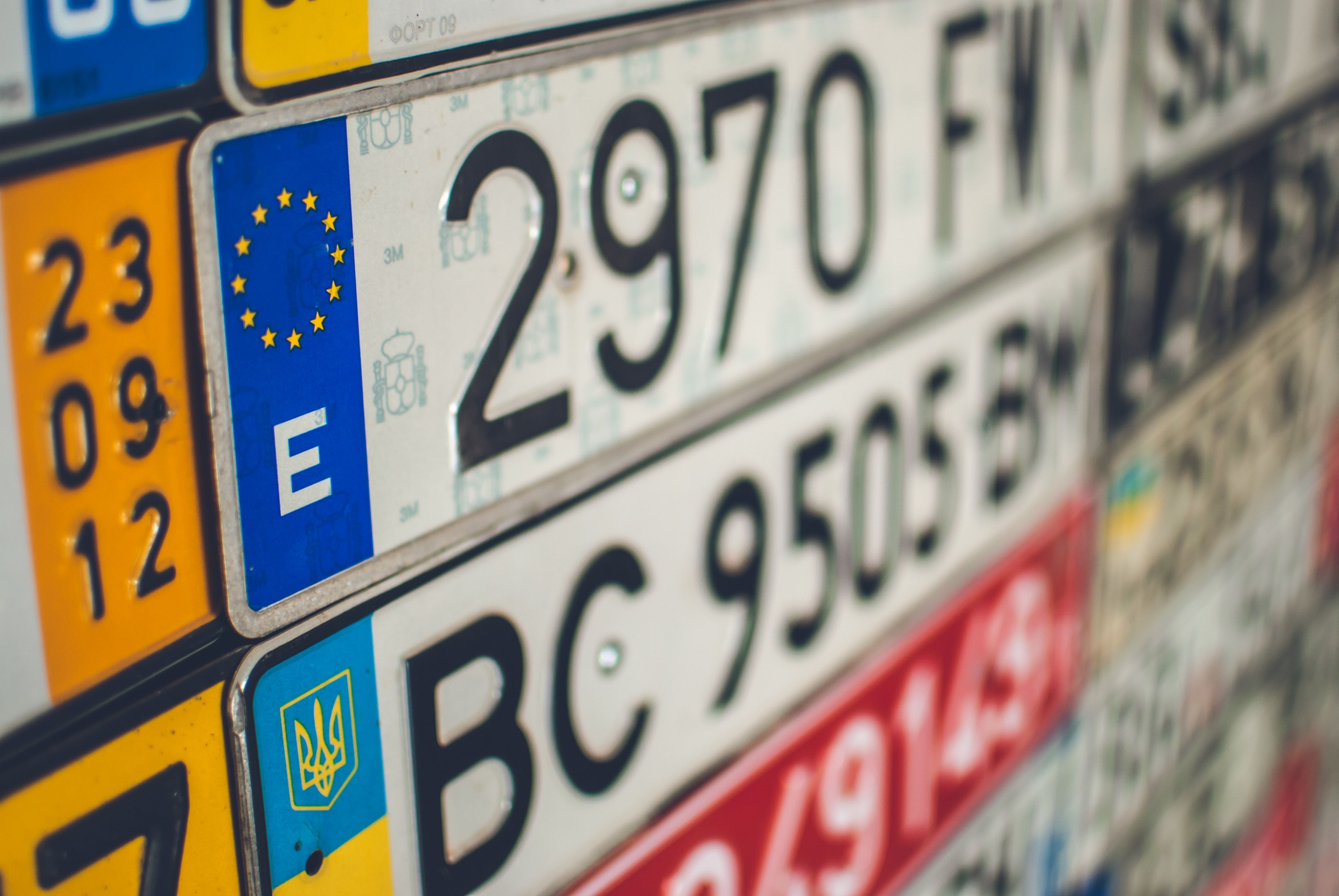 Colección de placas de varios países europeas