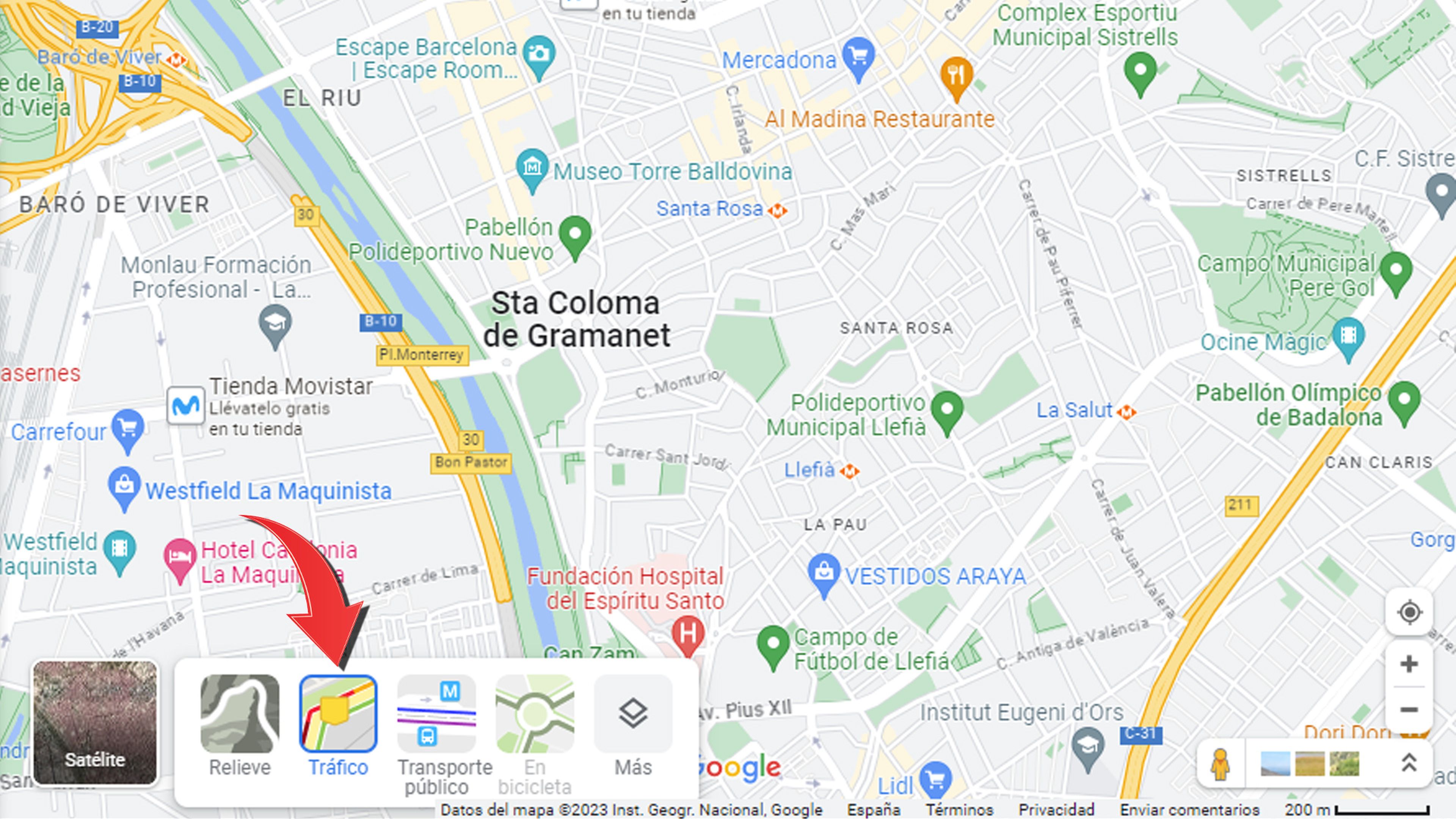 Estado del tráfico en el ordenador con Google Maps