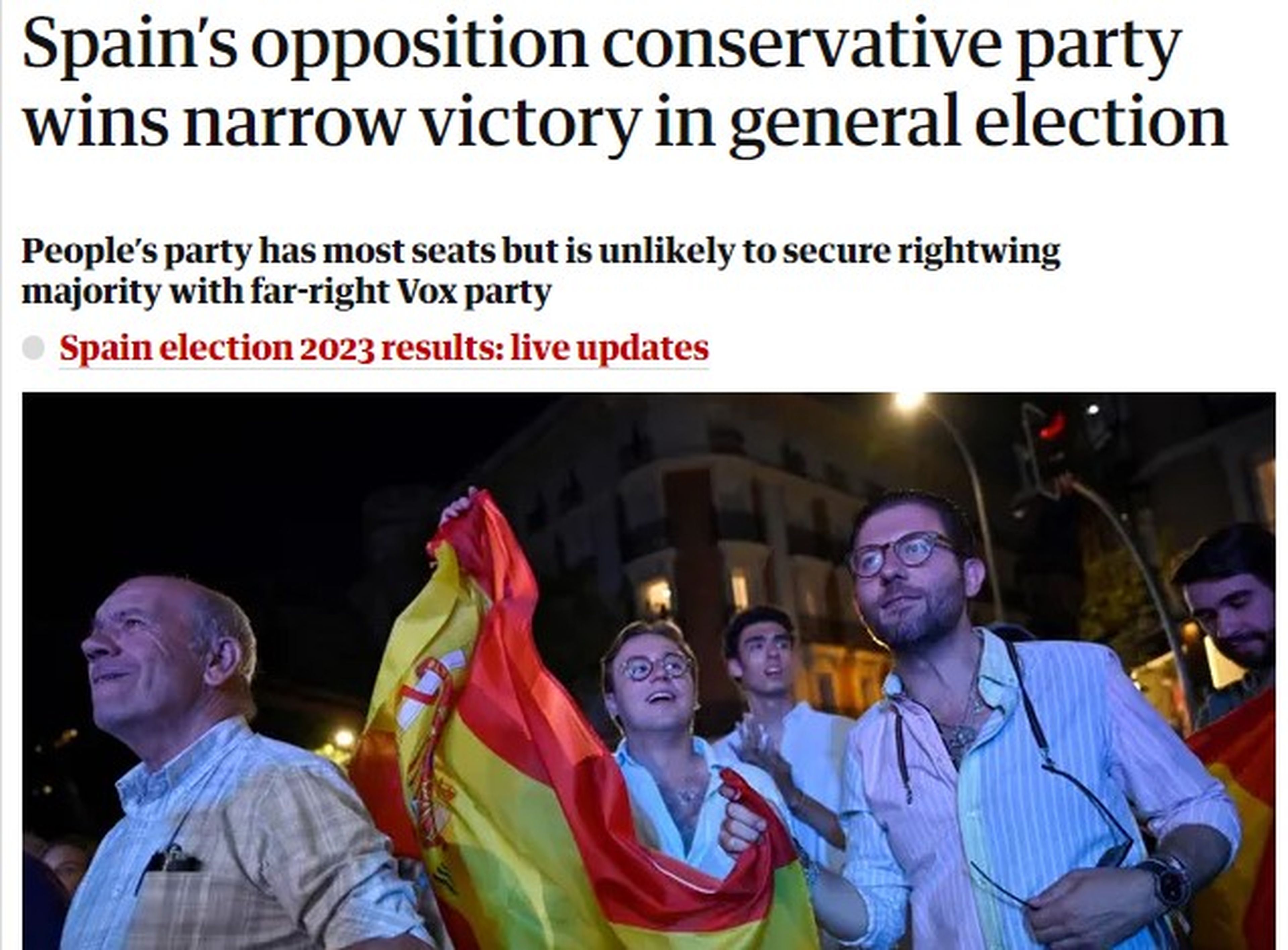 The Guardian, elecciones 23J